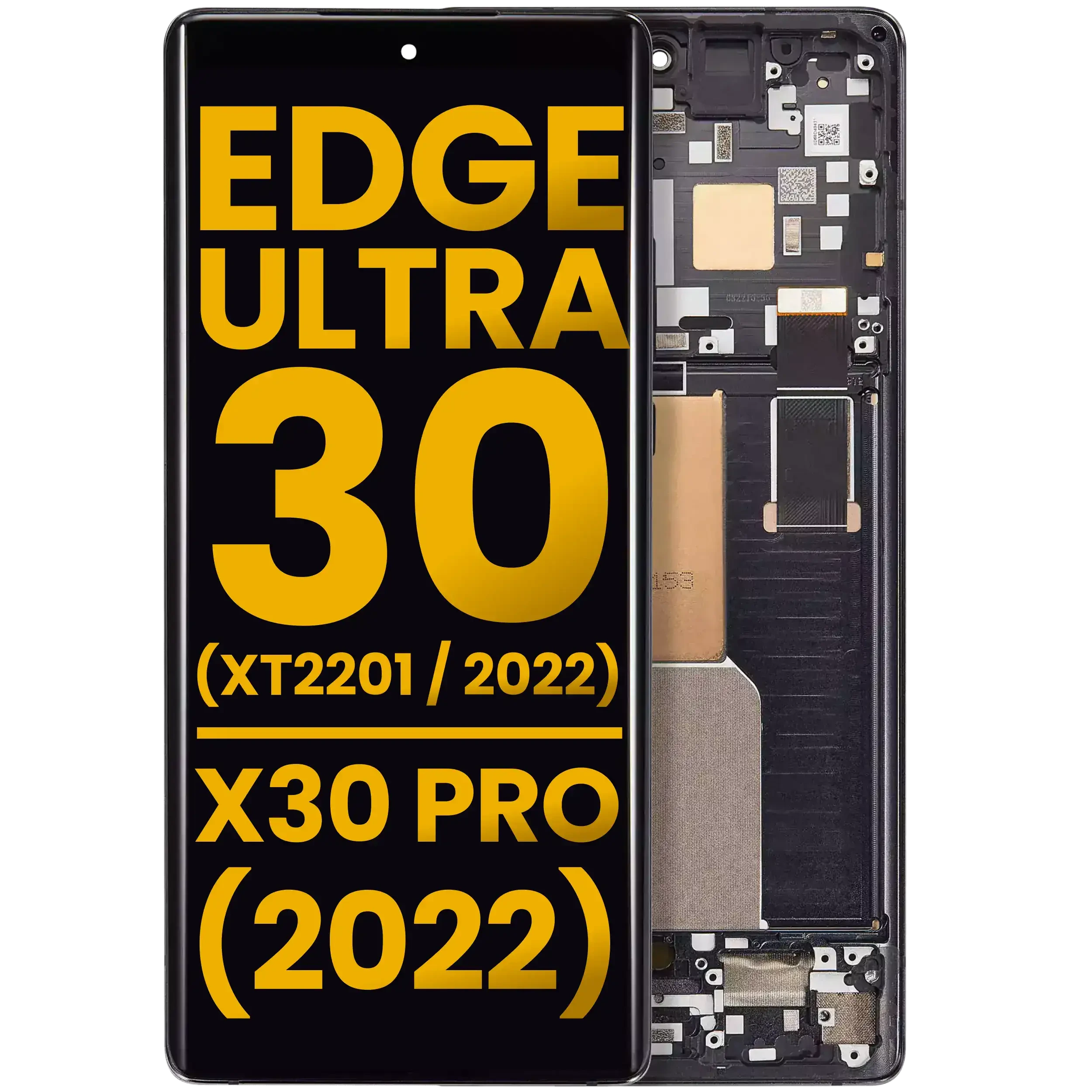 Display OLED completo senza Frame per Motorola Edge 30 Ultra (XT2201 / 2022) / Motorola Moto X30 Pro (2022) (Refurbished) (Interstellar Nero)