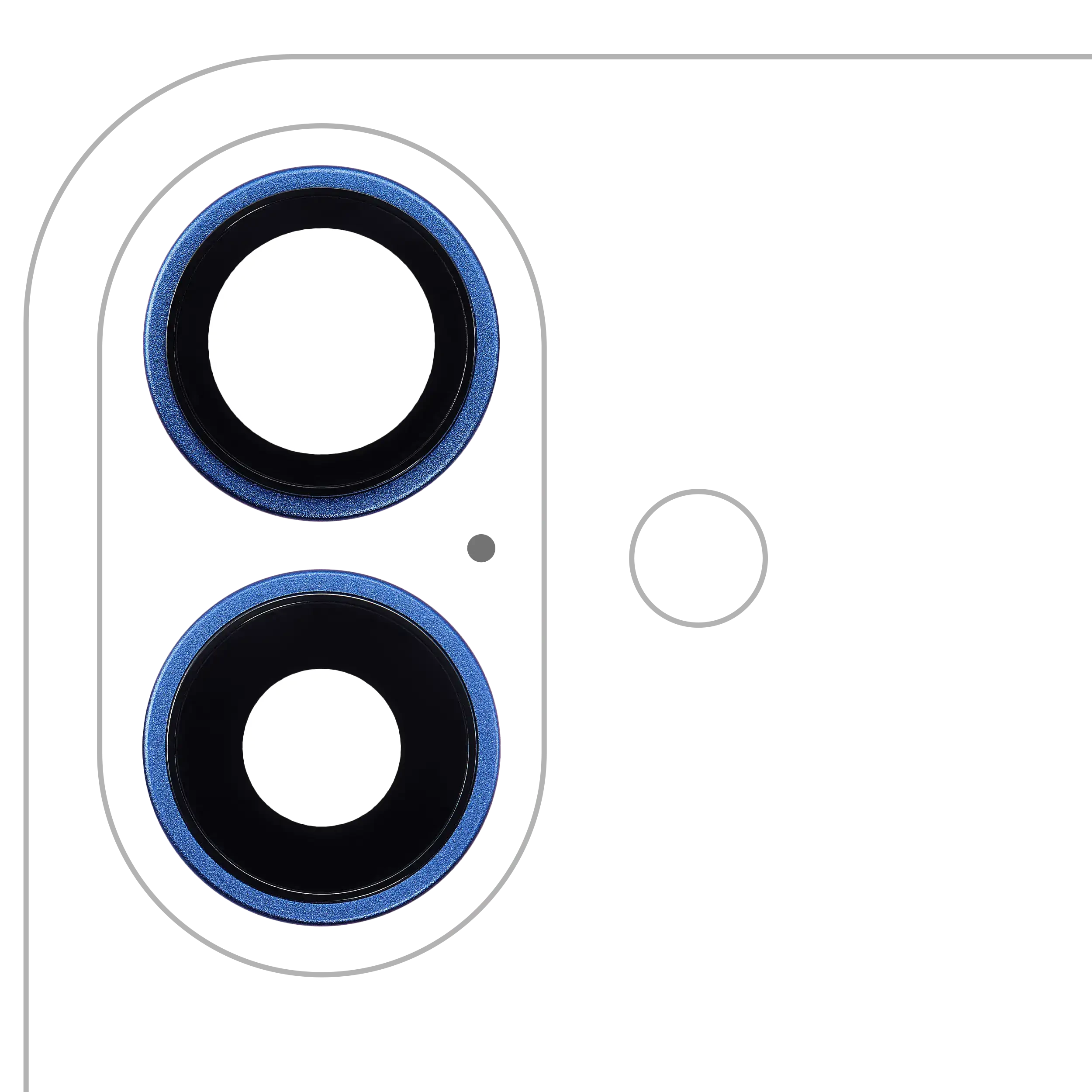 Lente fotocamera posteriore con staffa e Cornice per iPhone 16 / 16 Plus (Blu oltremare) (2 set pezzi) (Premium)