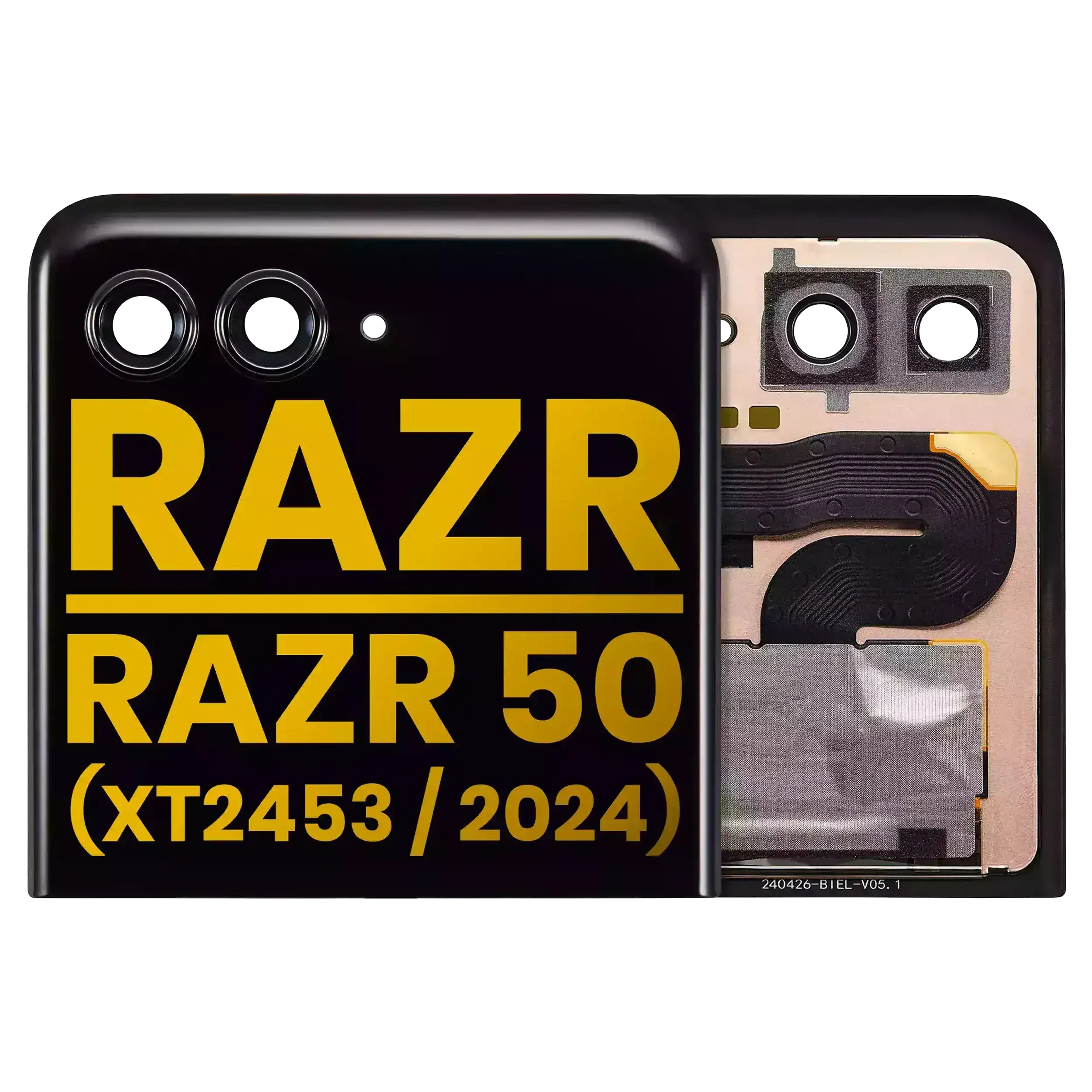 Outer Display OLED completo senza Frame per Motorola Razr 2024 / Razr 50 (XT2453 / 2024) /Razr 2025 / Razr 60 (XT2553 / 2025)/ Razr 2026 / Razr 70 (XT2657 / 2026) (Refurbished) (tutti i colori)