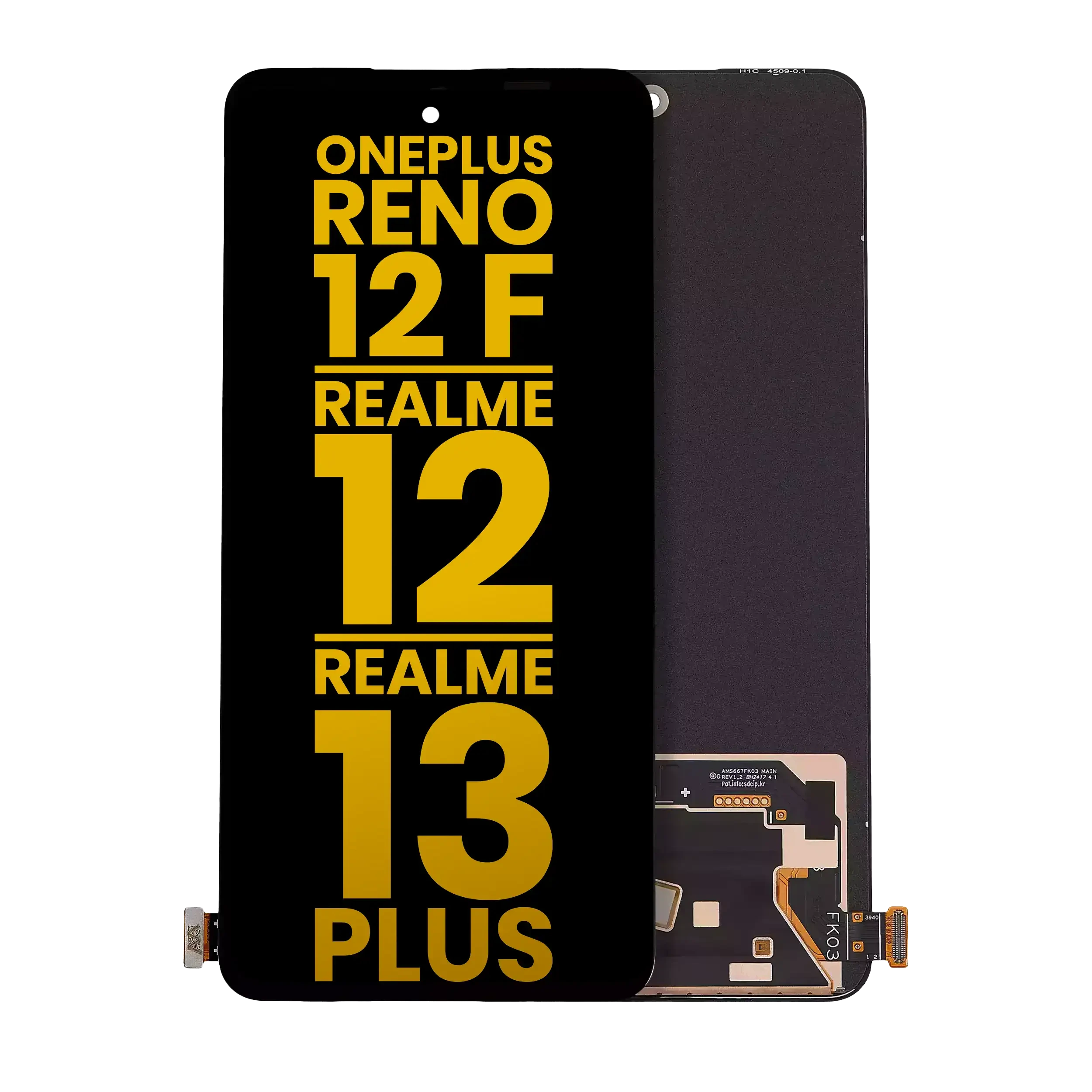 Display OLED completo senza Frame compatibile per Oppo Reno 12F 4G / 5G / Realme 12 4G / Realme 13 Plus / Oppo F27 / Realme 13 4g / Realme14T / Realme14 / Realme P3 / Reno13F 4G / 5G / Oppo K13 (Refurbished) (tutti i colori)