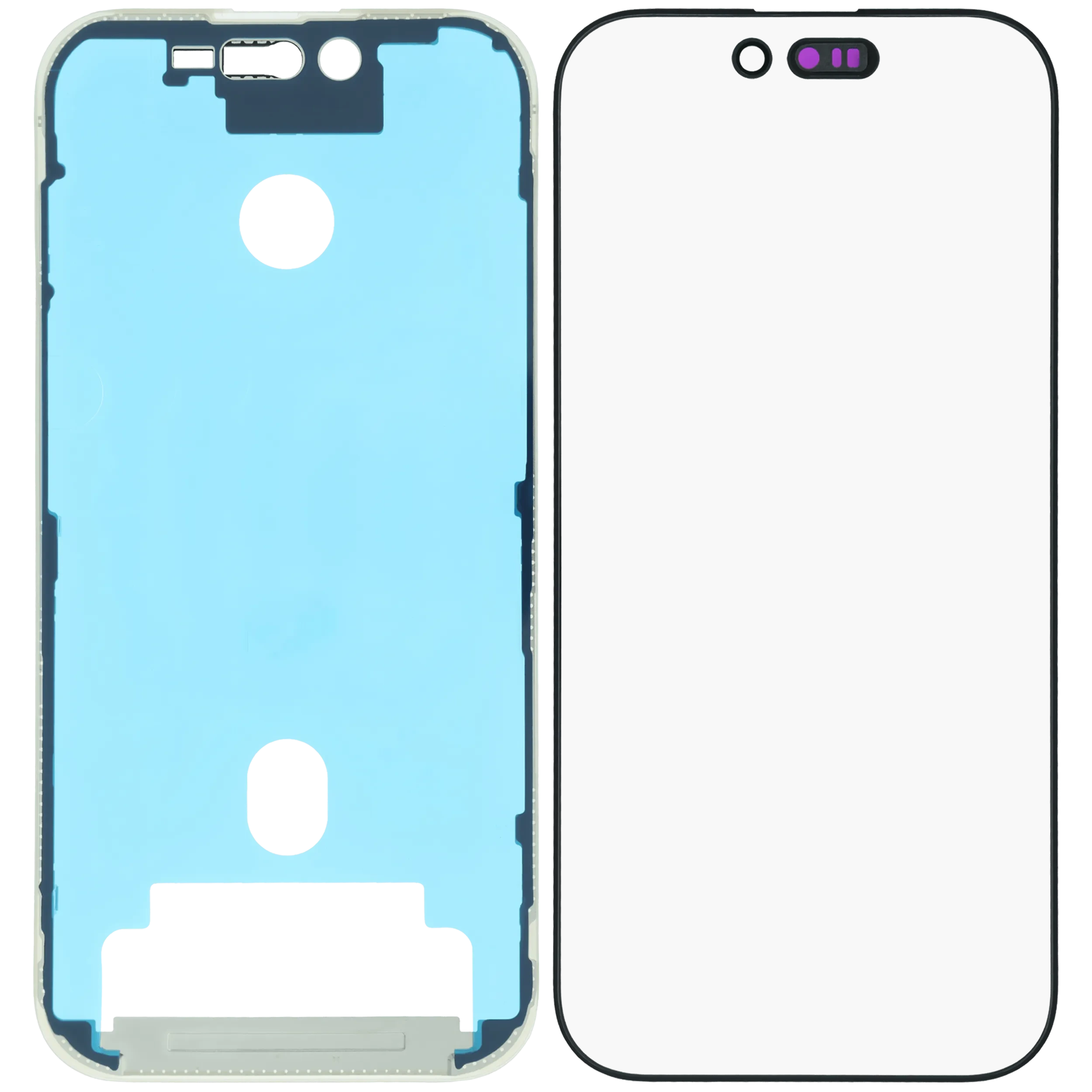 3 in 1 (Vetro con OCA preinstallato + Frame) per iPhone 16 Pro (OCA Master)
