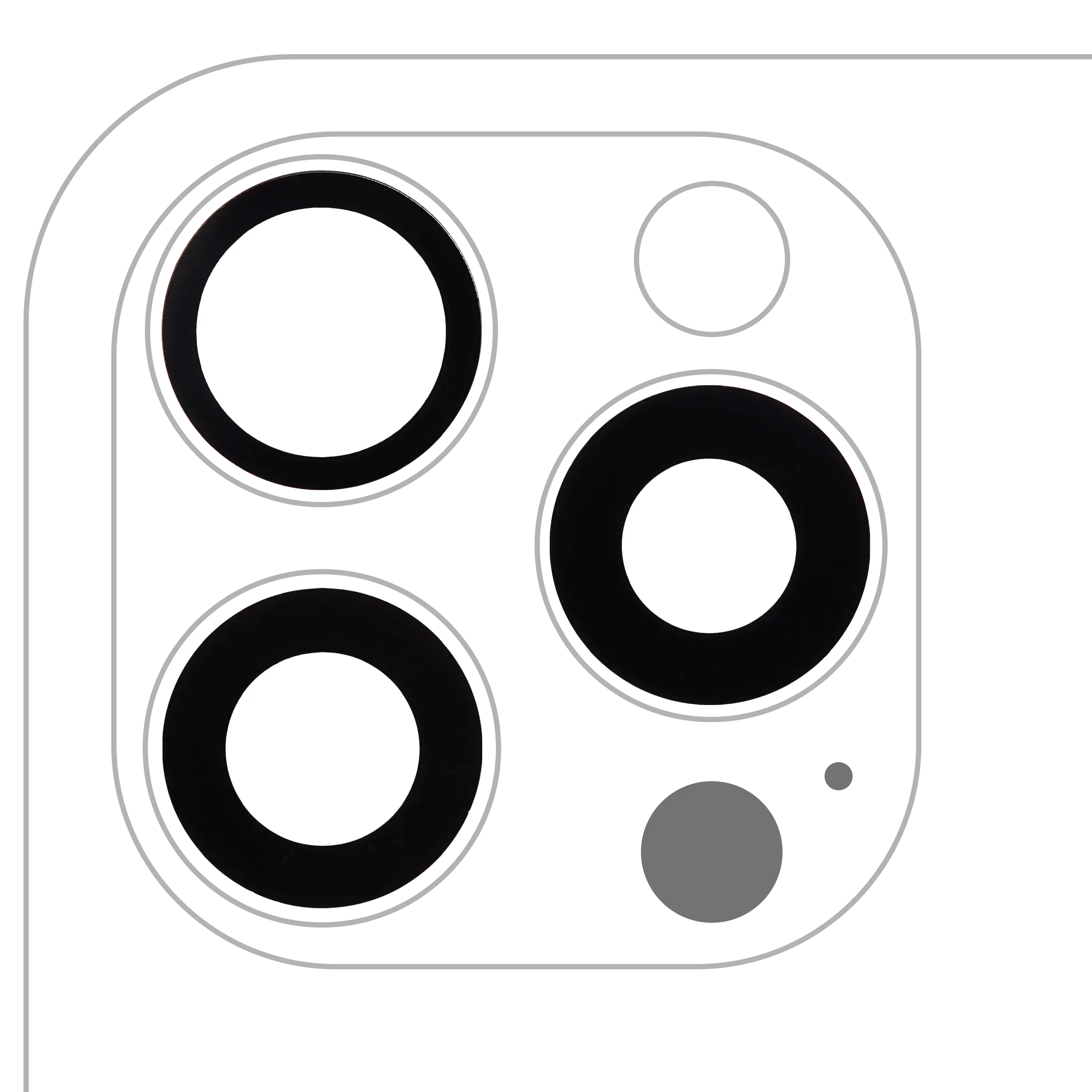 Lente fotocamera posteriore (solo vetro) con adesivo per iPhone 16 Pro / 16 Pro Max (3 set pezzi) (Premium) (10 pezzi) (Real Sapphire)