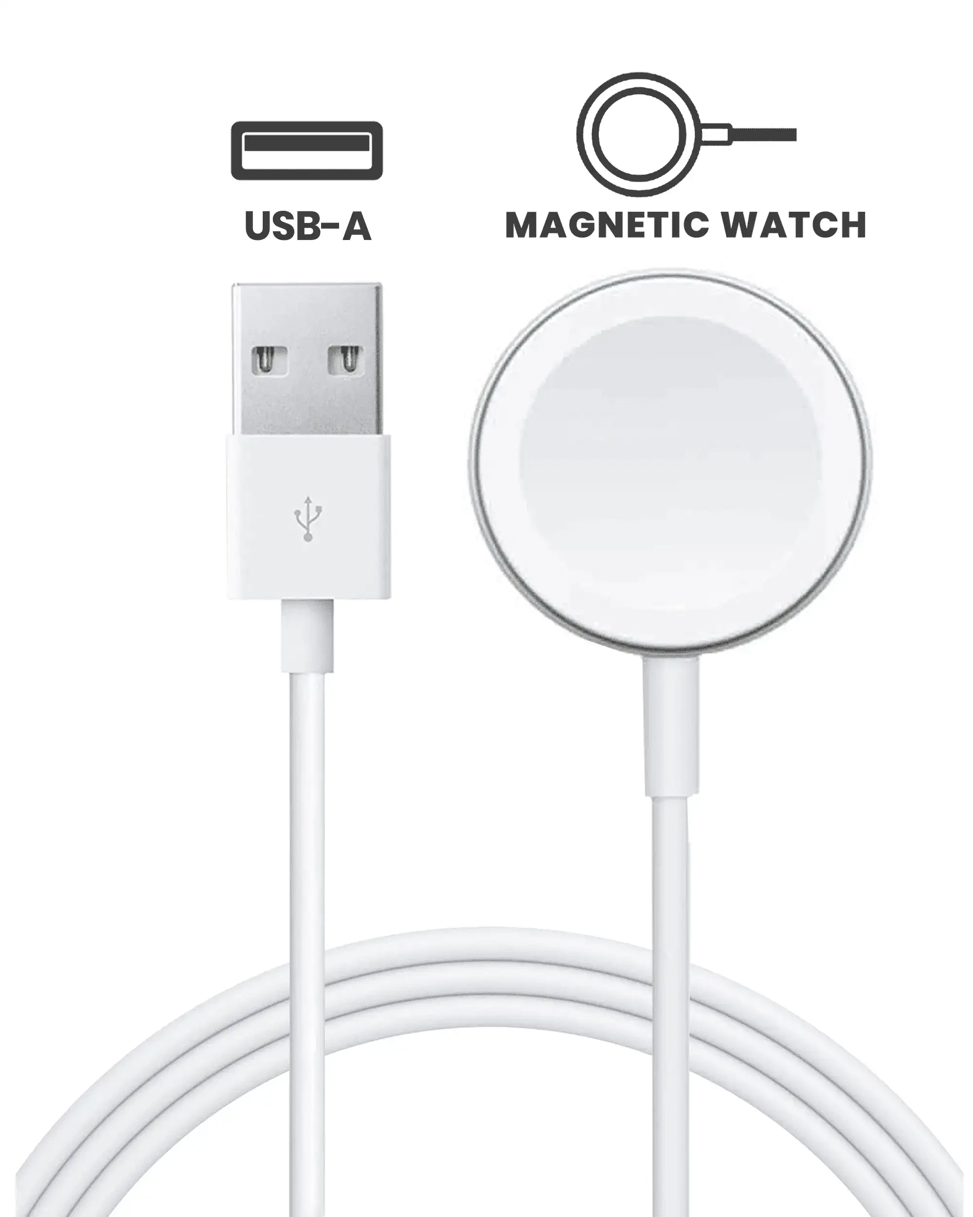 Apple USB-A Magnetic Charging Cavo (1m, 3.3ft) (Service Pack Brand New, Bulk confezioneaging)