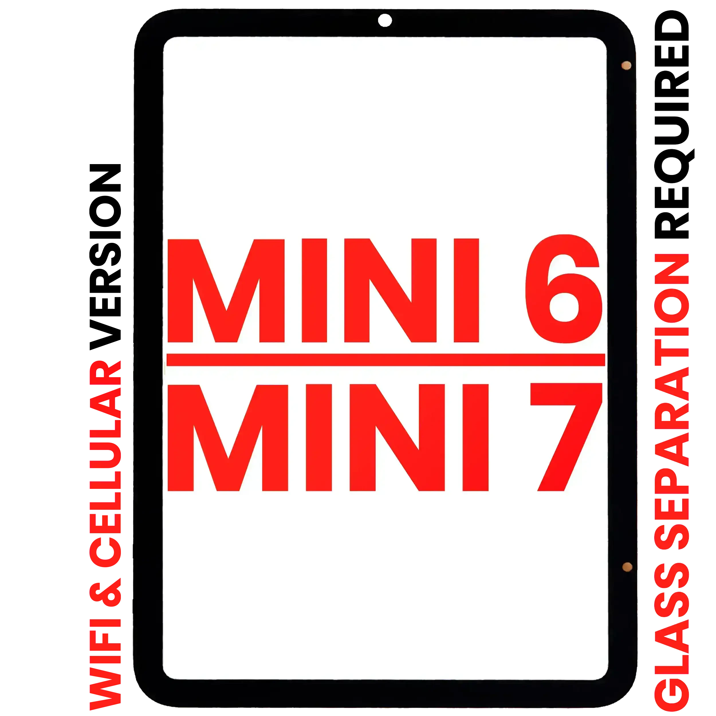 Touch screen per iPad Mini 6 (2021) / Mini 7 (2024) (WiFi / Cellular) (separazione vetro richiesta) (Aftermarket Plus) (tutti i colori)