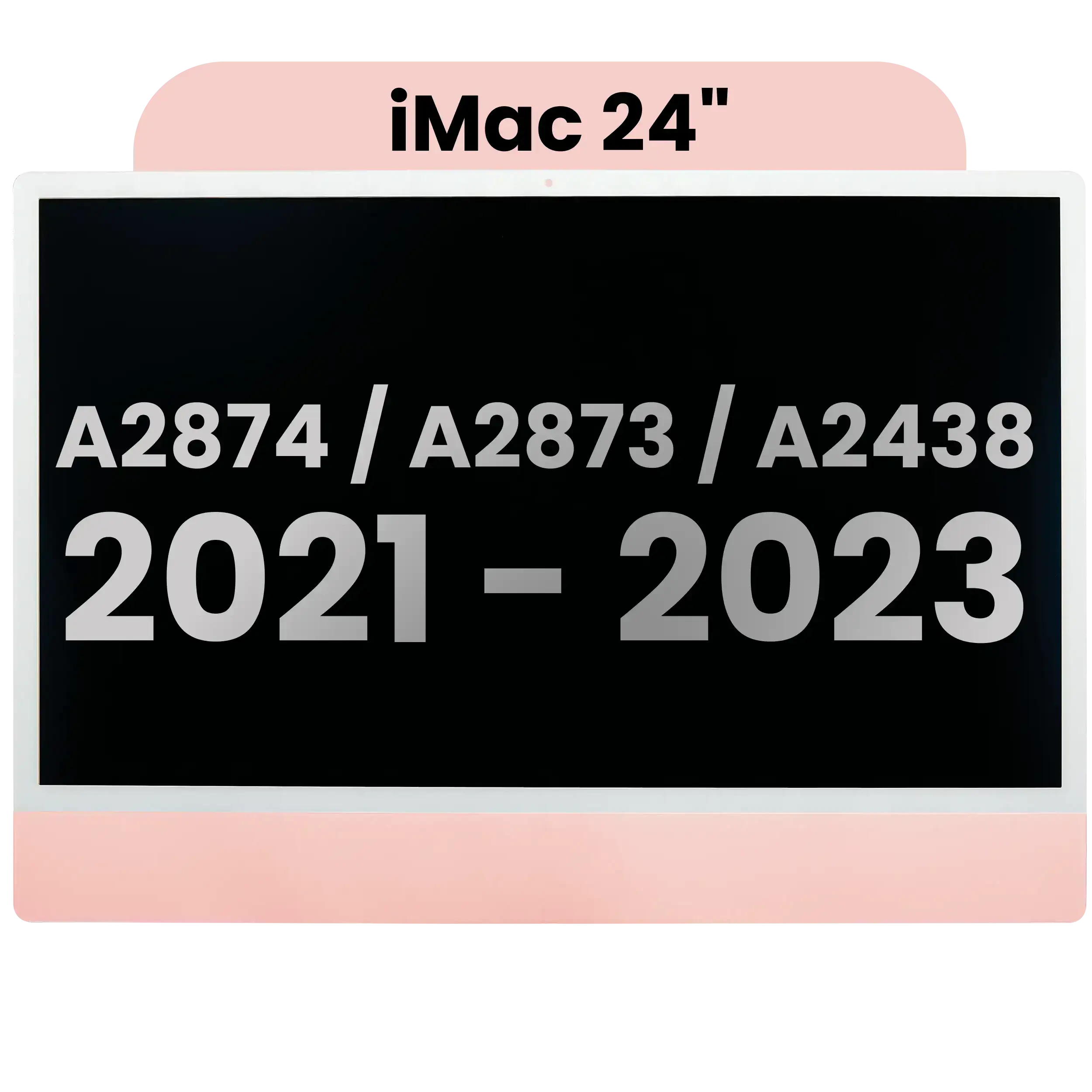 Display LCD completo per iMac 24" A2874 / A2873 (2023) / A2438 (2021) (LG204A-215 LM235UH1 SDD1) (Used Service Pack Pull: grado A) （Small Camera hole）(Rosa)