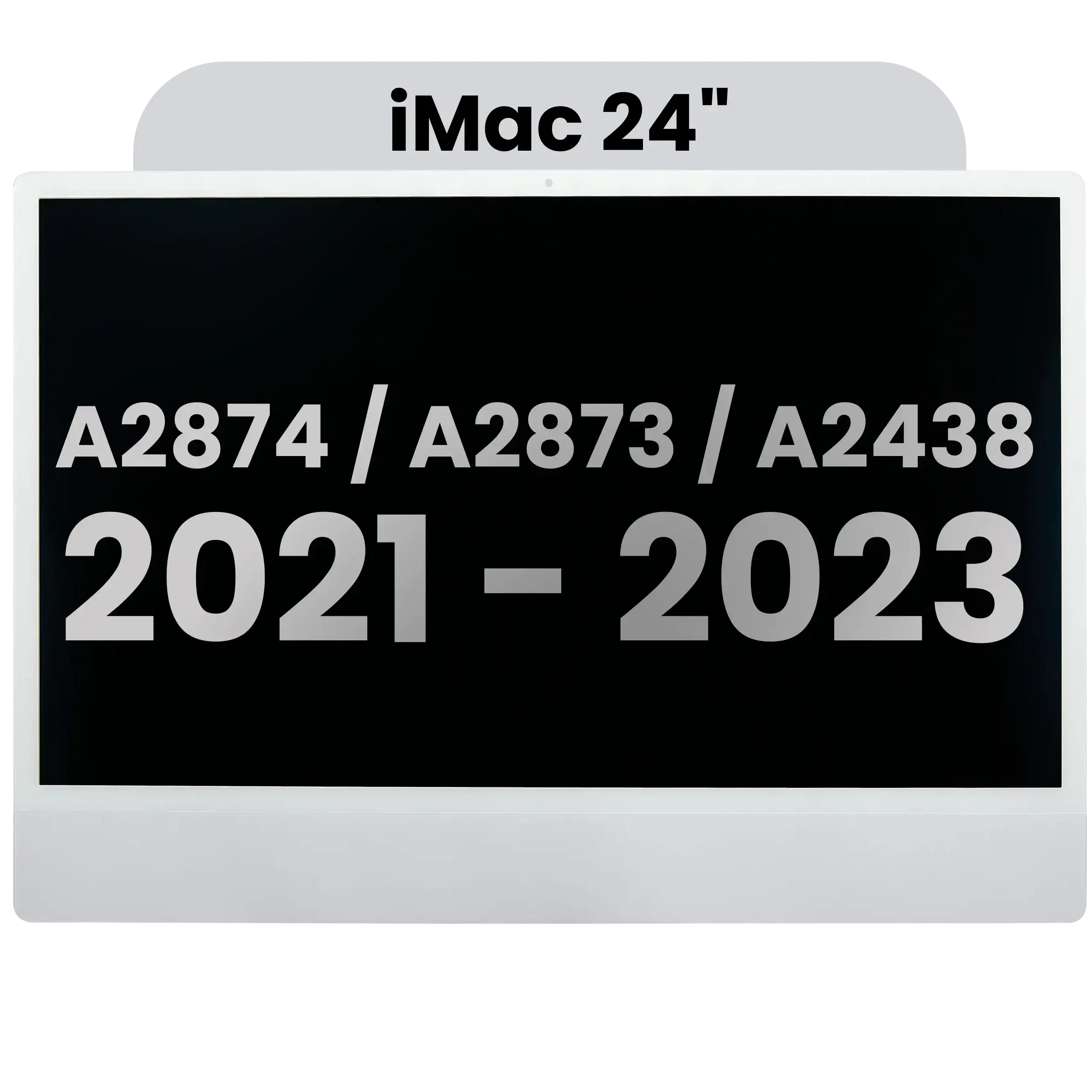 Display LCD completo per iMac 24" A2874 / A2873 (2023) / A2438 (2021) (LG204A-215 LM235UH1 SDD1) (Used Service Pack Pull: grado A) （Small Camera hole）(Argento)