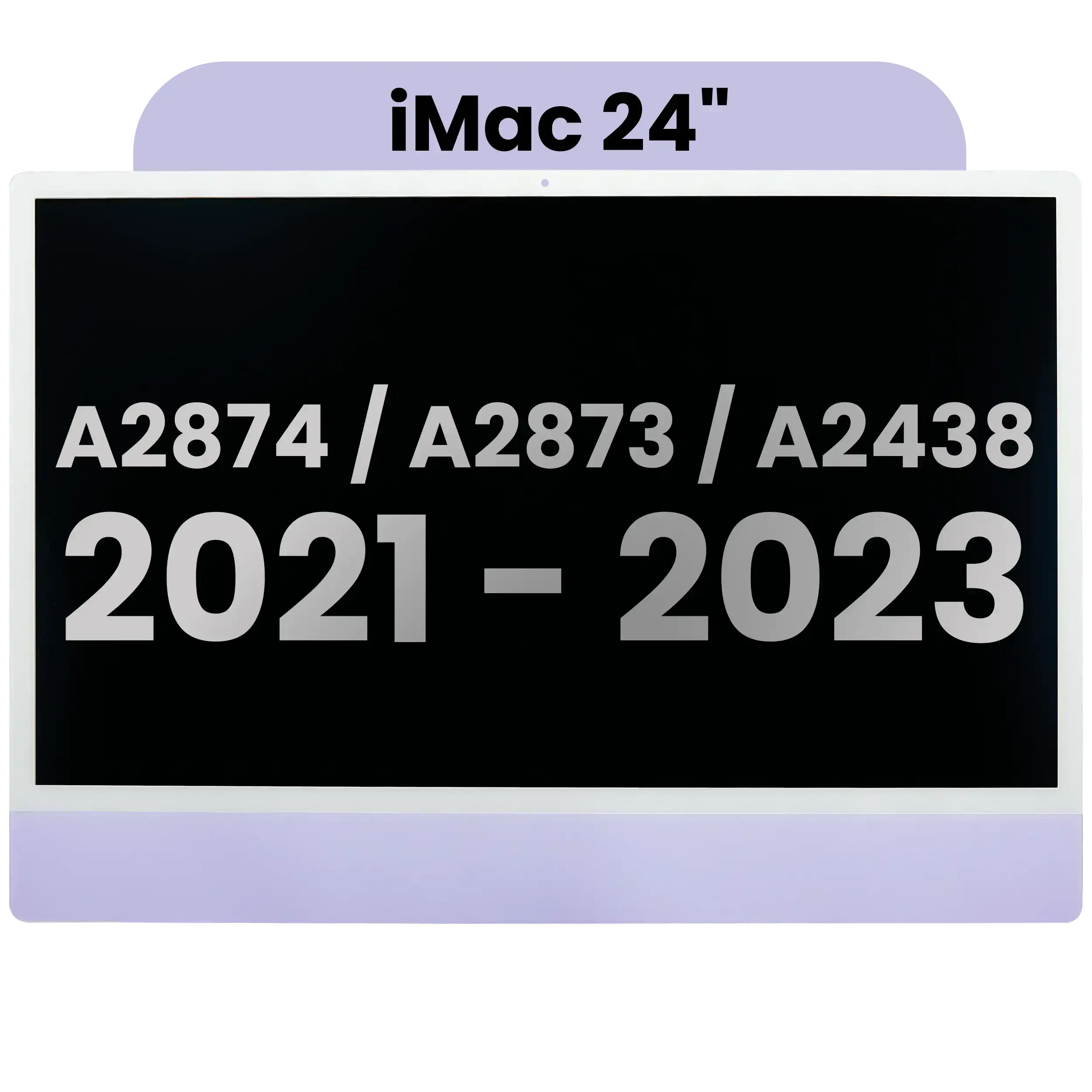 Display LCD completo per iMac 24" A2874 / A2873 (2023) / A2438 (2021) (LG204A-215 LM235UH1 SDD1) (Used Service Pack Pull: grado A) （Small Camera hole）(Viola)