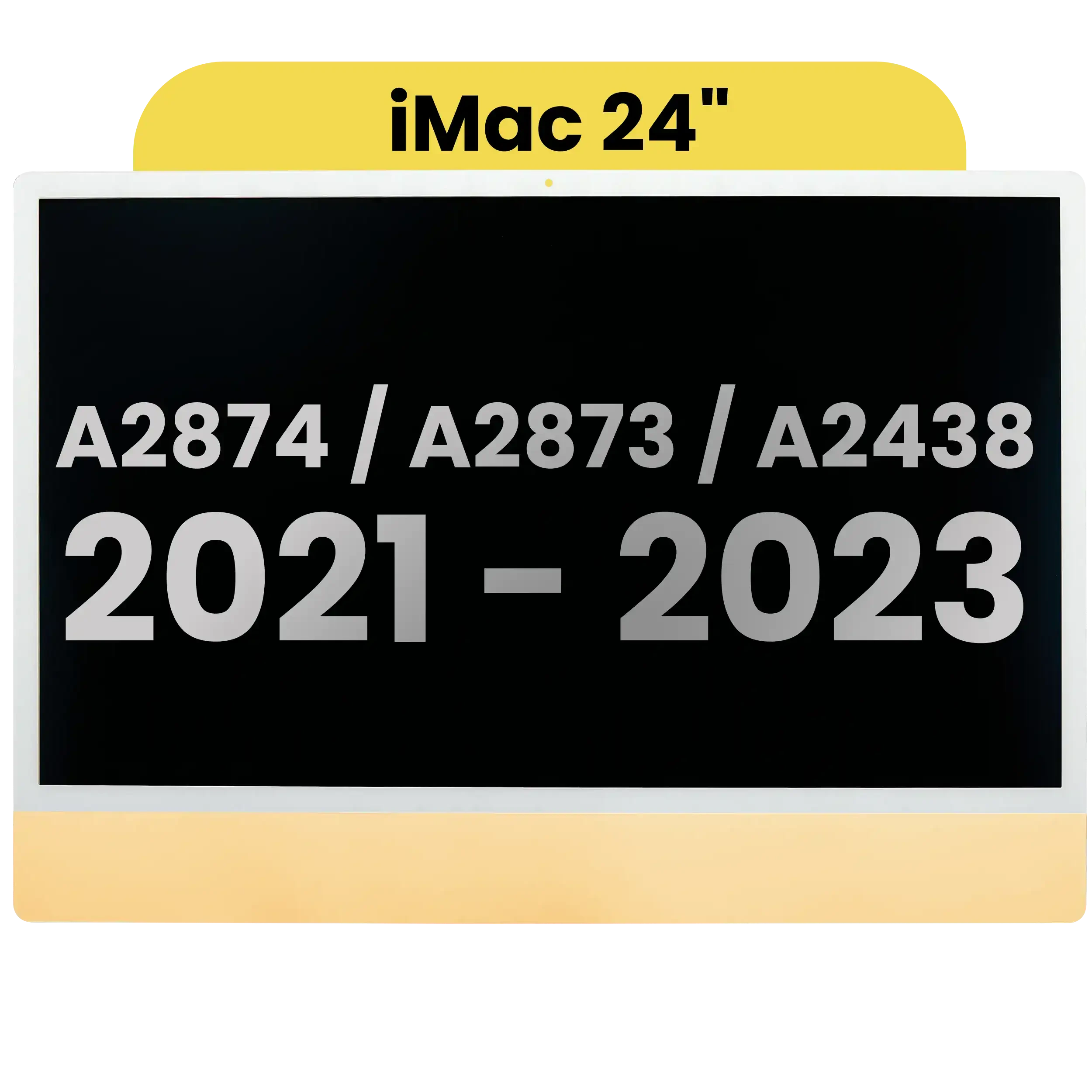 Display LCD completo per iMac 24" A2874 / A2873 (2023) / A2438 (2021) (LG204A-215 LM235UH1 SDD1) (Used Service Pack Pull: grado A)（Small Camera hole）(Giallo)