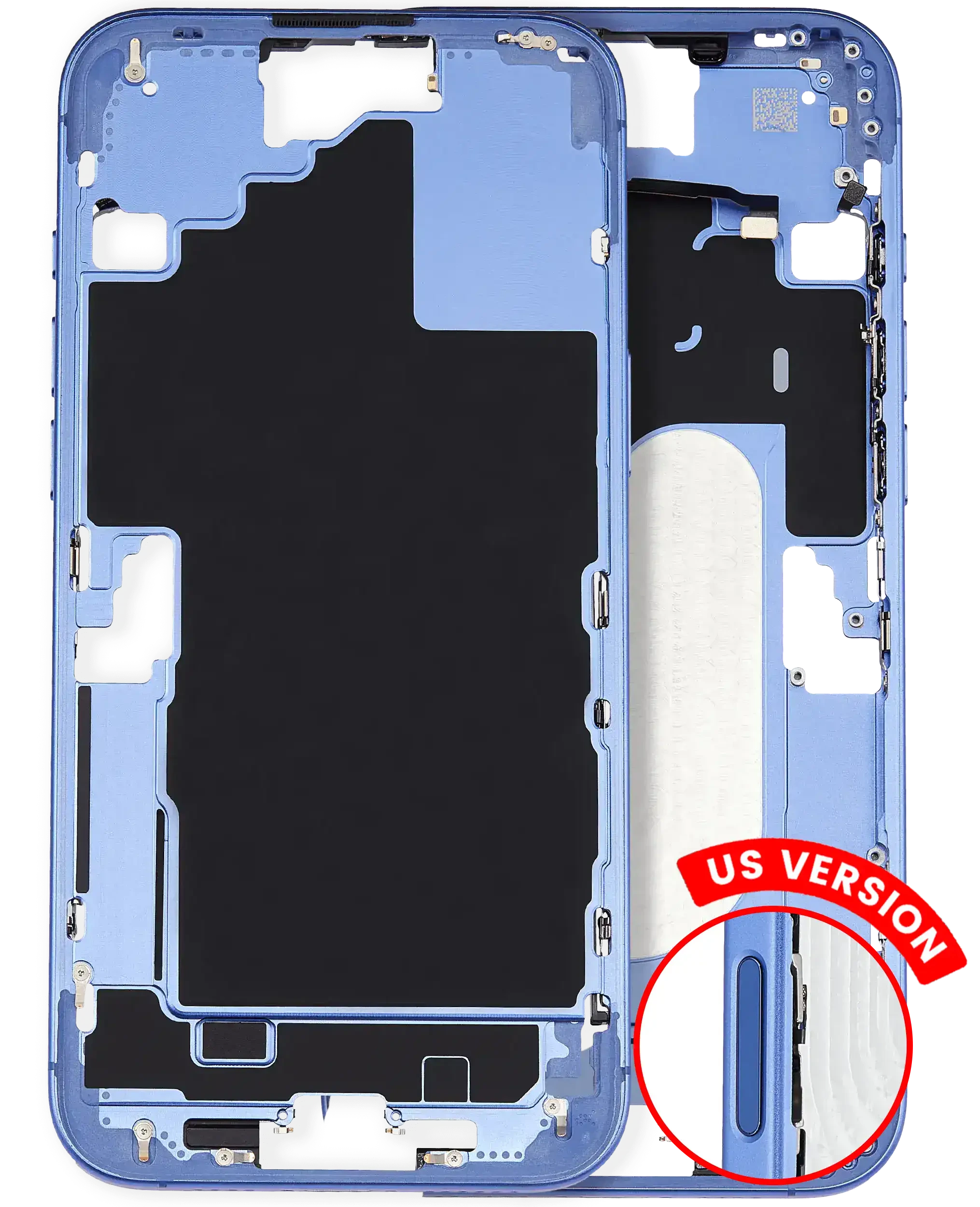 Frame centrale W/ Minuteria per iPhone 16 Plus (US Version) (Used Service Pack Pull: grado A) (Blu oltremare)