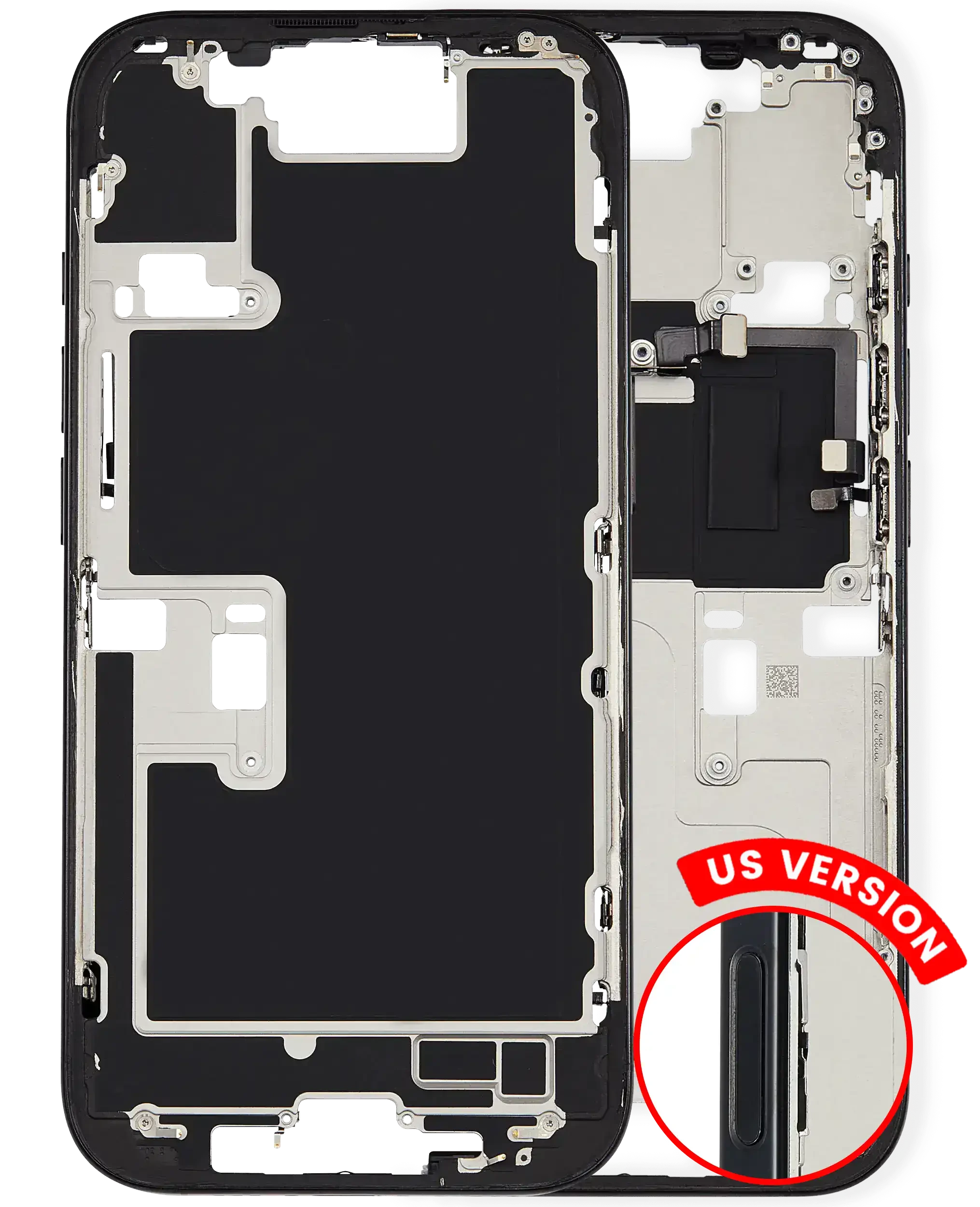 Frame centrale W/ Minuteria per iPhone 16 Pro (US Version) (Used Service Pack Pull: grado A) (Titanio nero)