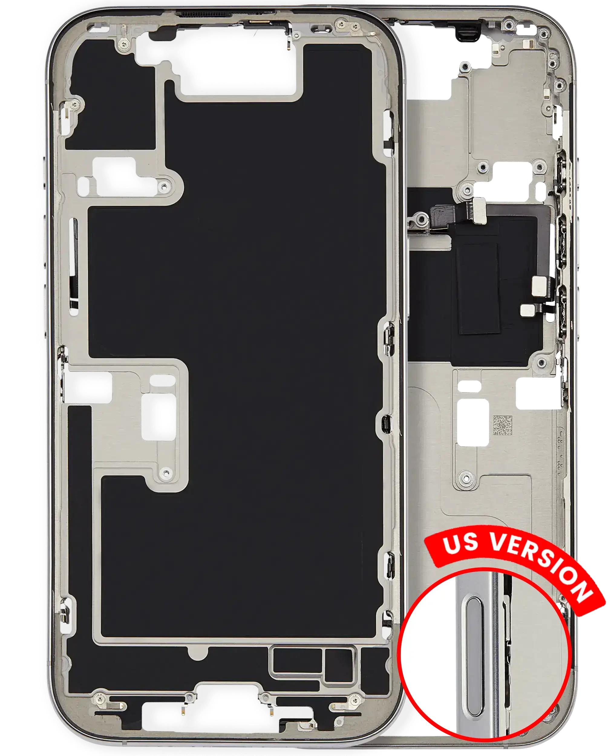 Frame centrale W/ Minuteria per iPhone 16 Pro (US Version) (Used Service Pack Pull: grado A) (Titanio naturale)