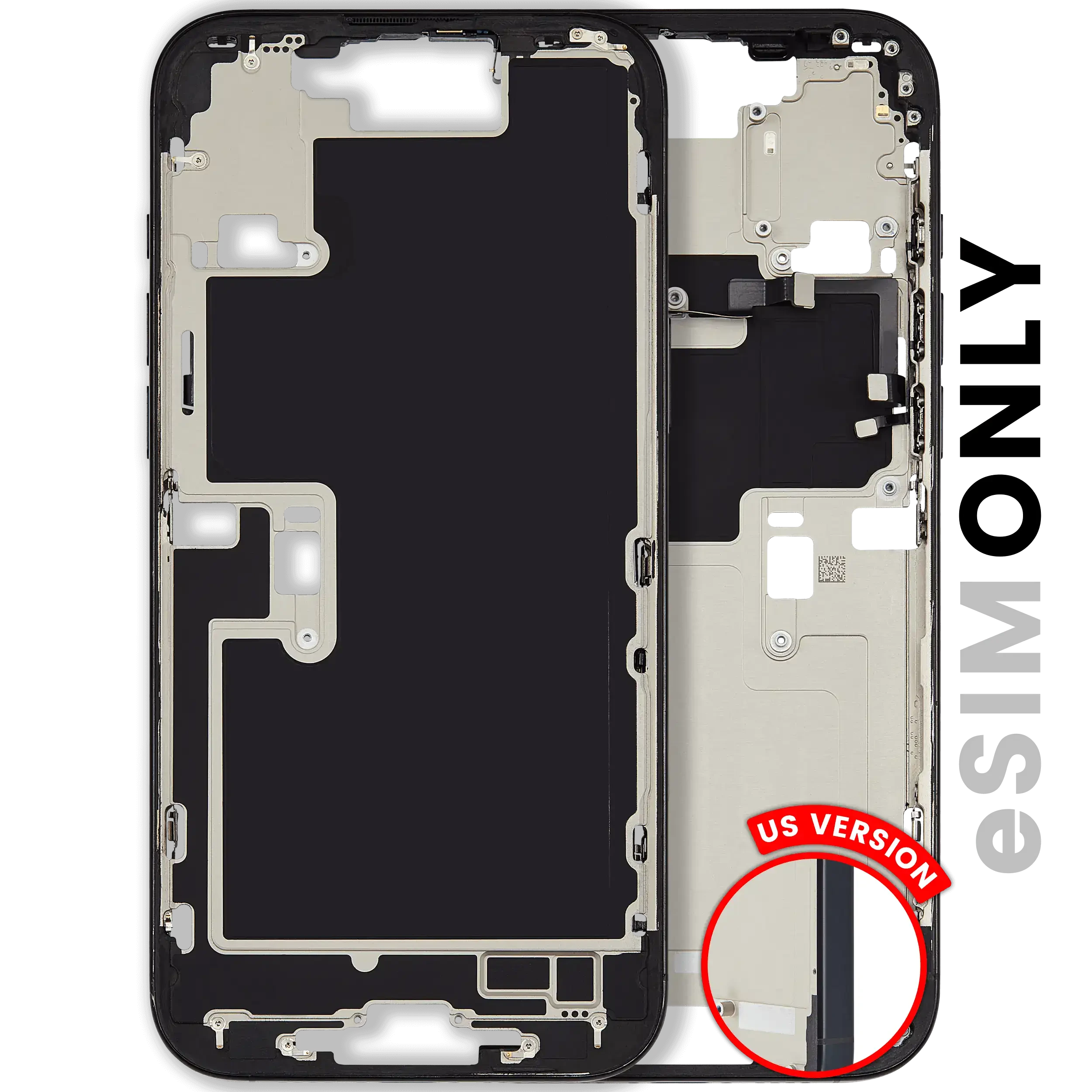 Frame centrale W/ Minuteria per iPhone 16 Pro Max (US Version) (Used Service Pack Pull: grado A) (Titanio nero)