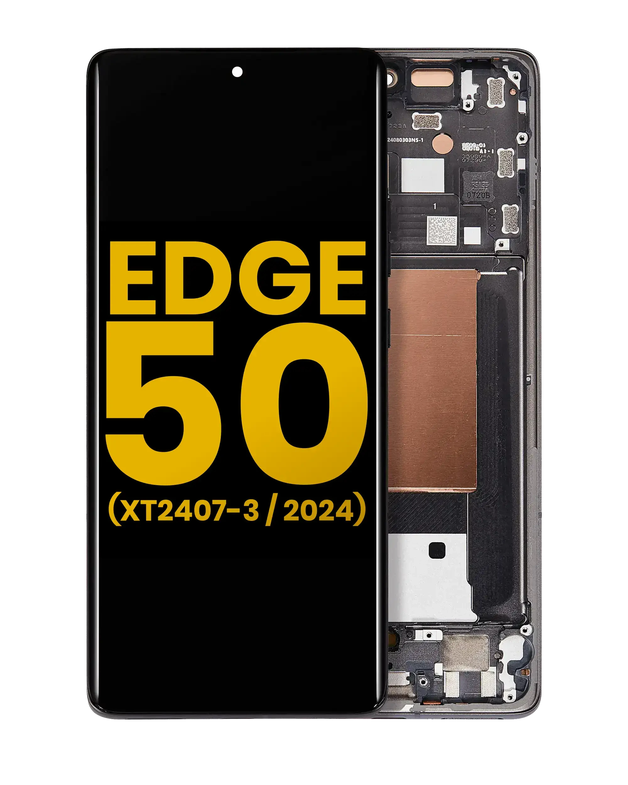 Display OLED completo con Frame per Motorola Moto Edge 50 (XT2407-3 / 2024) (Refurbished) (Koala Grigio)