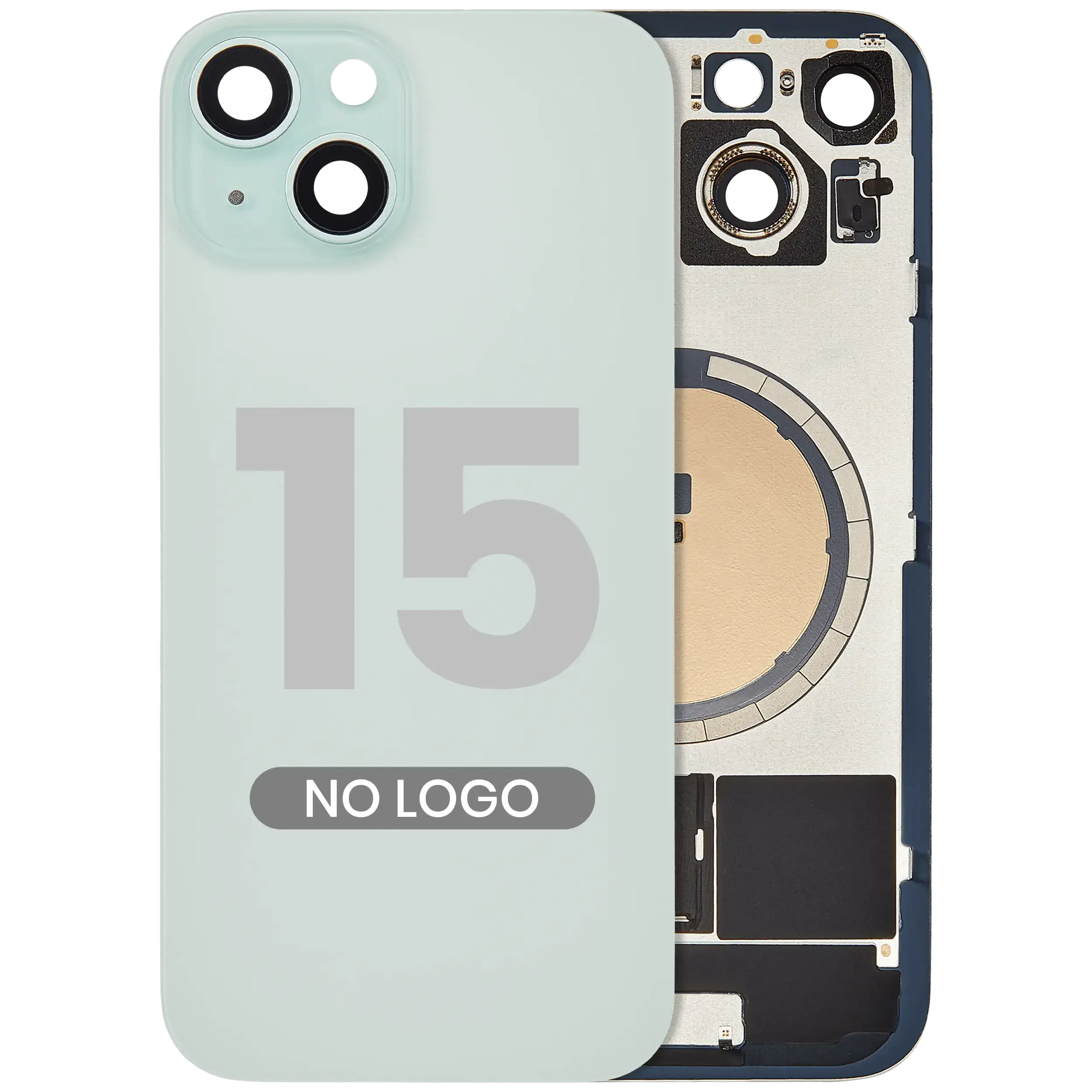 Vetro posteriore w/ magnete MagSafe per iPhone 15 (Aftermarket) (Verde) (No Logo)