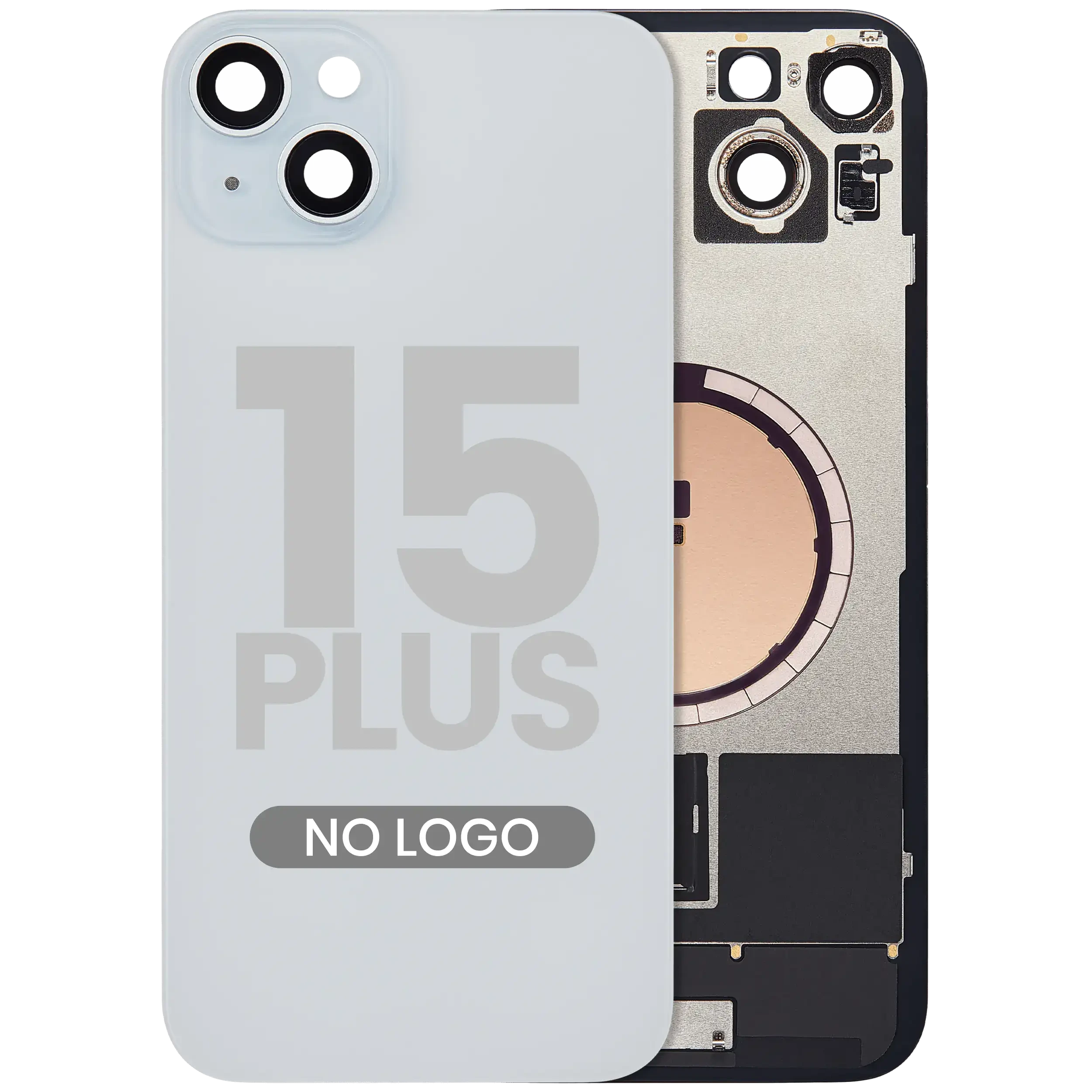 Vetro posteriore w/ magnete MagSafe per iPhone 15 Plus (Aftermarket) (Blu) (No Logo)