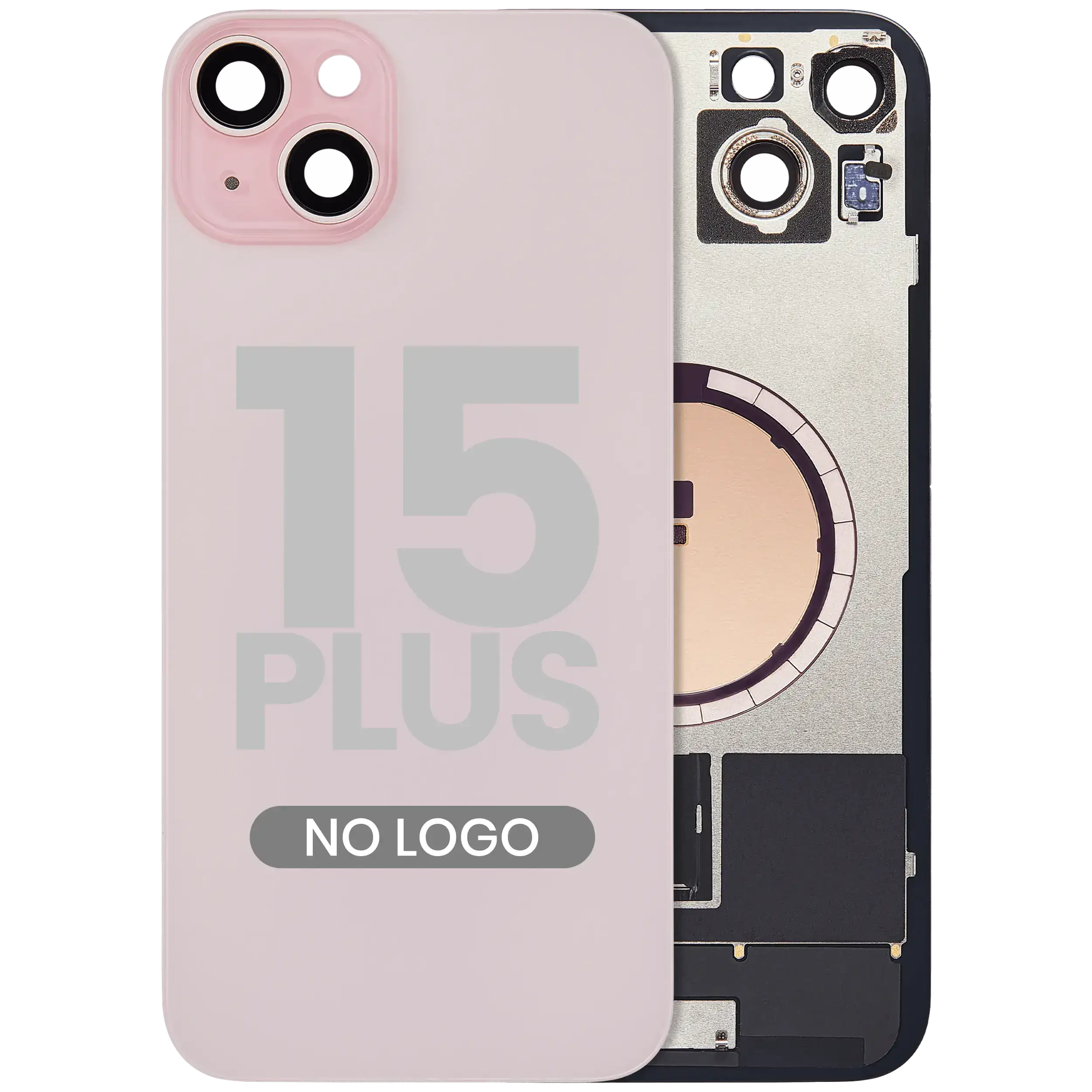 Vetro posteriore w/ magnete MagSafe per iPhone 15 Plus (Aftermarket) (Rosa) (No Logo)
