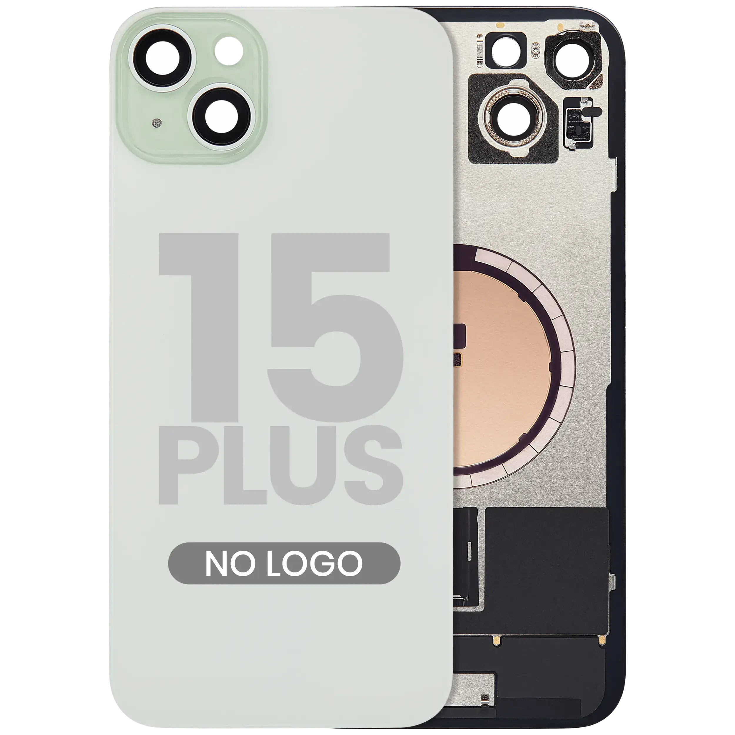 Vetro posteriore w/ magnete MagSafe per iPhone 15 Plus (Aftermarket) (Verde) (No Logo)