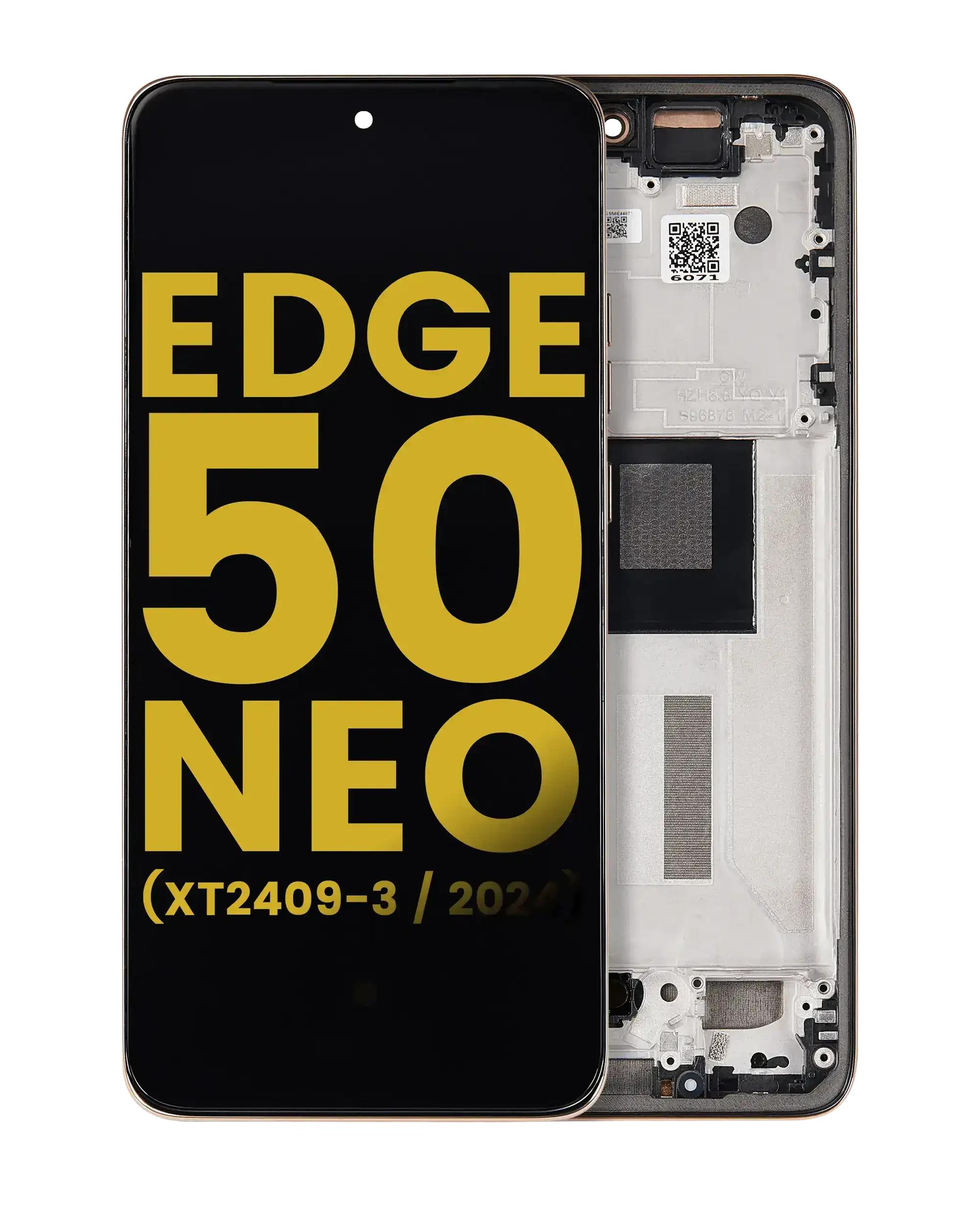 Display OLED completo con Frame per Motorola Moto Edge 50 Neo (XT2409-3 / 2024) (Refurbished) (Latte)