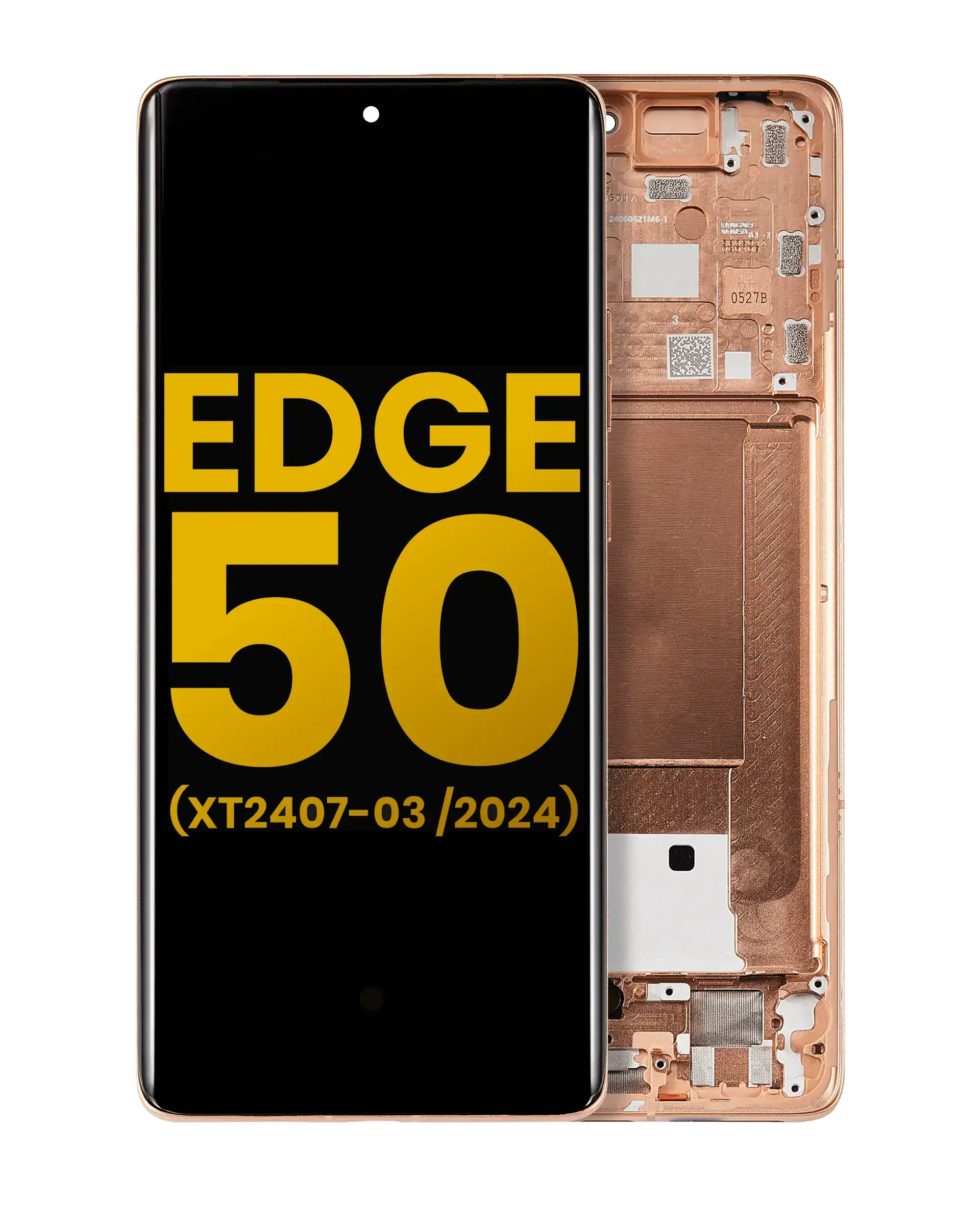 Display OLED completo con Frame per Motorola Moto Edge 50 (XT2407-3 / 2024) (Refurbished) (Peach Fuzz)