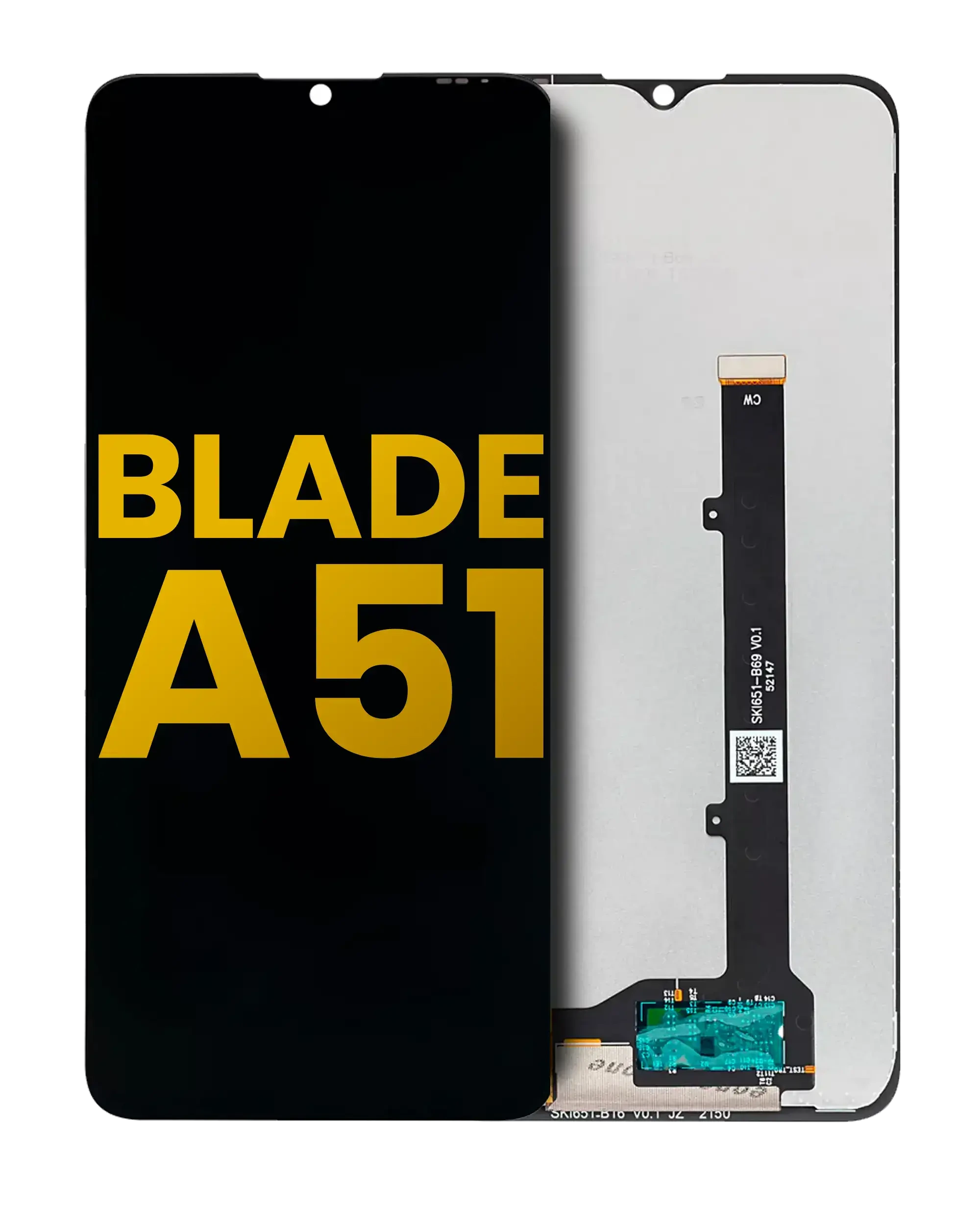 Display LCD completo senza Frame per ZTE Blade A51 (Refurbished) (Nero)