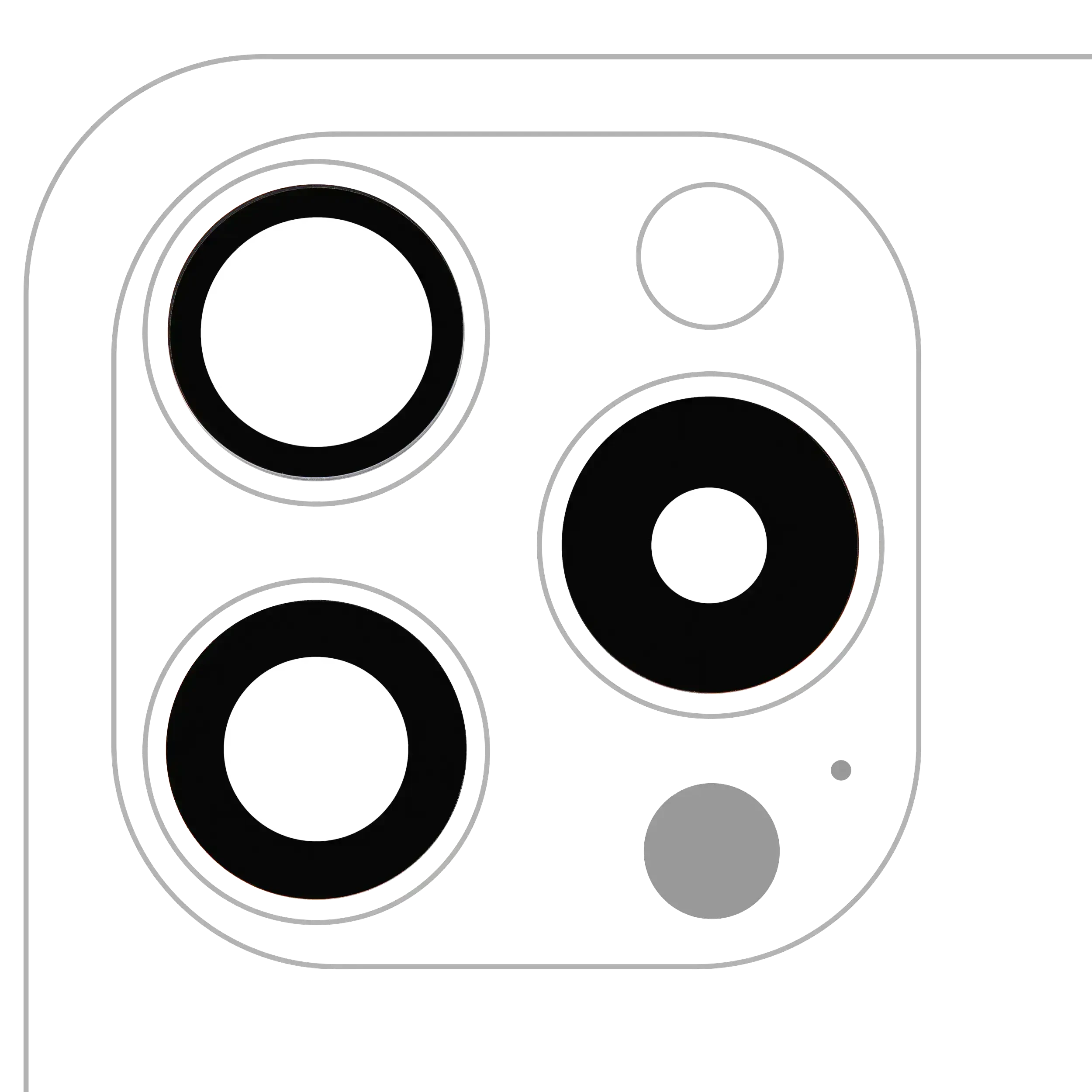 Lente fotocamera posteriore (solo vetro) con adesivo per iPhone 15 Pro (3 set pezzi) (Premium) (10 pezzi) (Real Sapphire)