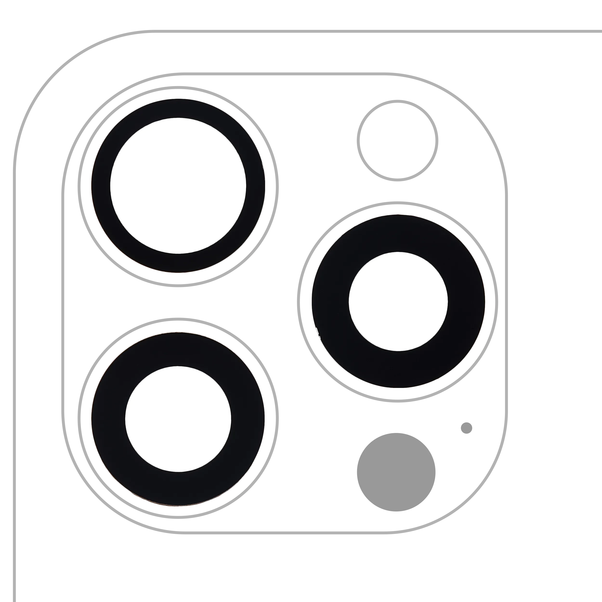 Lente fotocamera posteriore (solo vetro) con adesivo per iPhone 15 Pro Max (3 set pezzi) (Premium) (10 pezzi) (Real Sapphire)