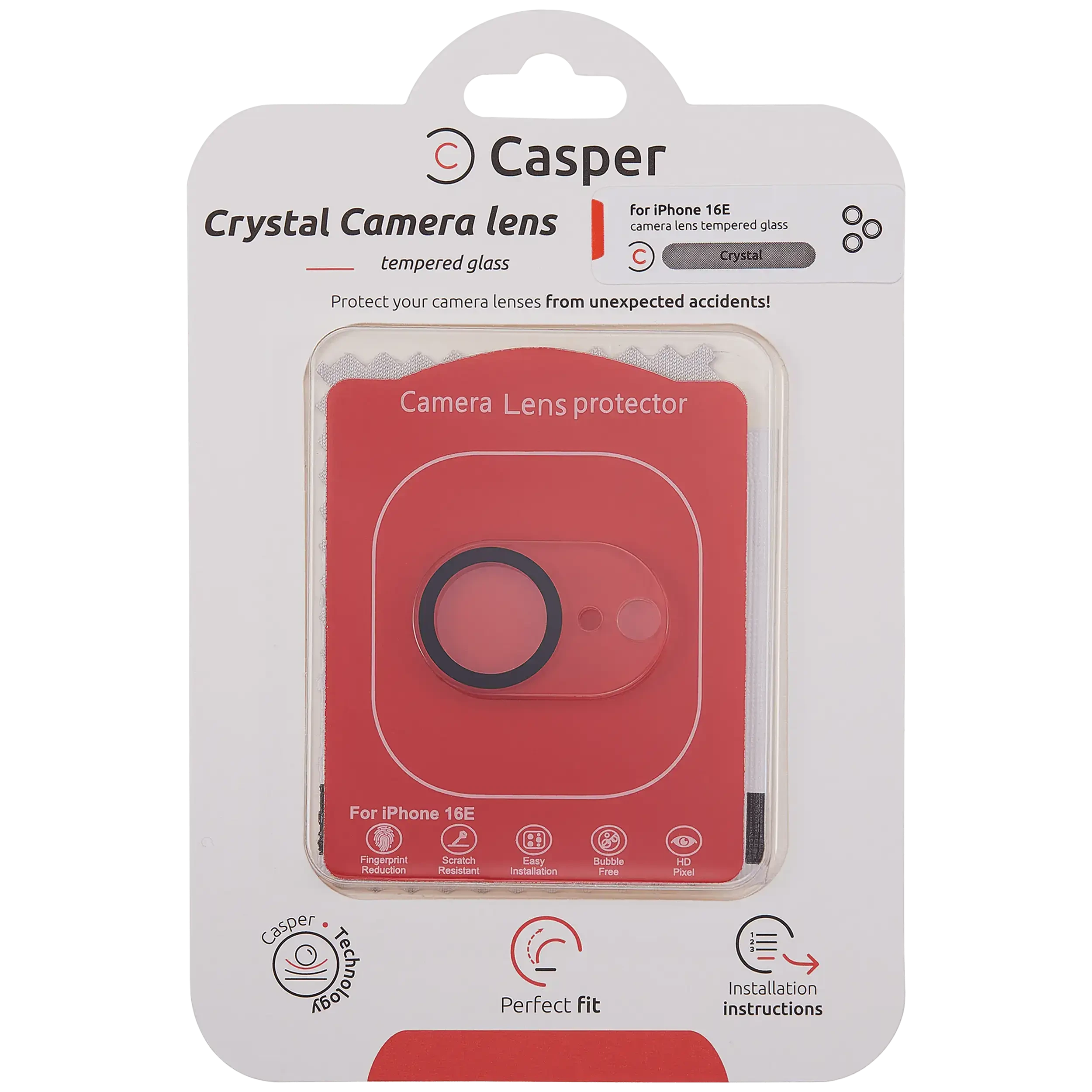 Vetro fotocamera Protector per iPhone 16e (Crystal Full Cover)