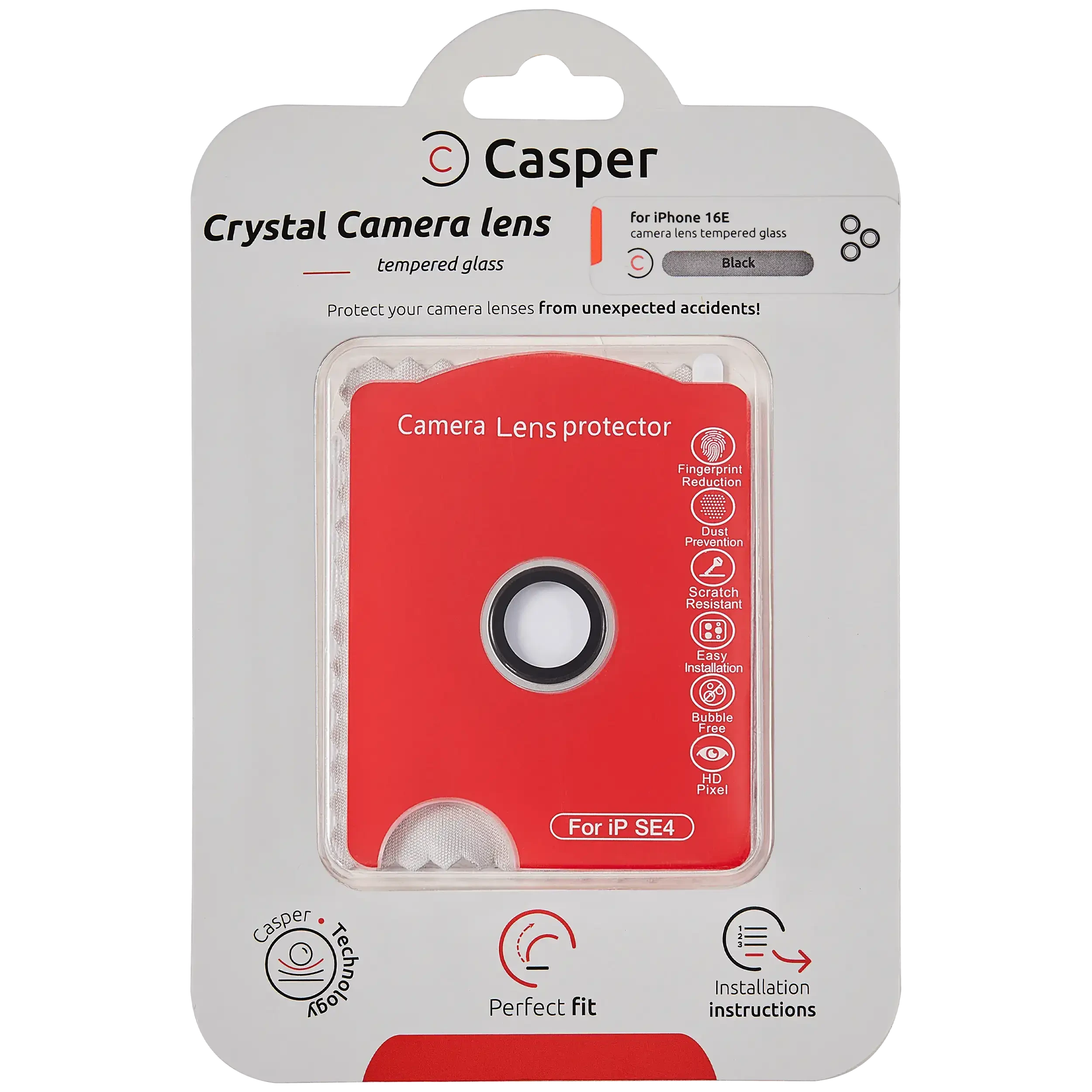 Vetro fotocamera Protector per iPhone 16E / 17E (Argento) (Trasparente)