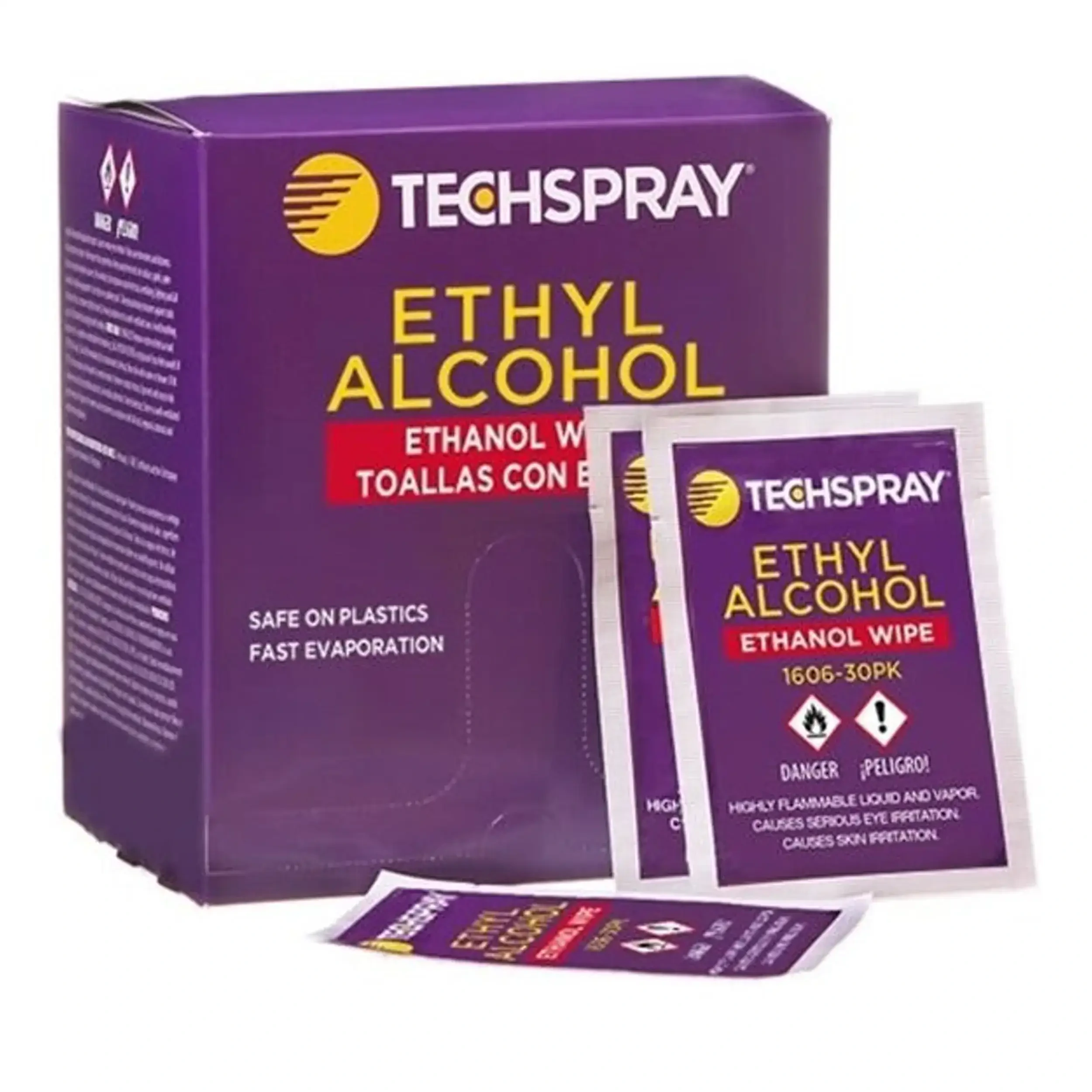 Ethanol Wipes (1606) per Flux Residue e PCB Cleaning (Techspray) (30 pezzi)