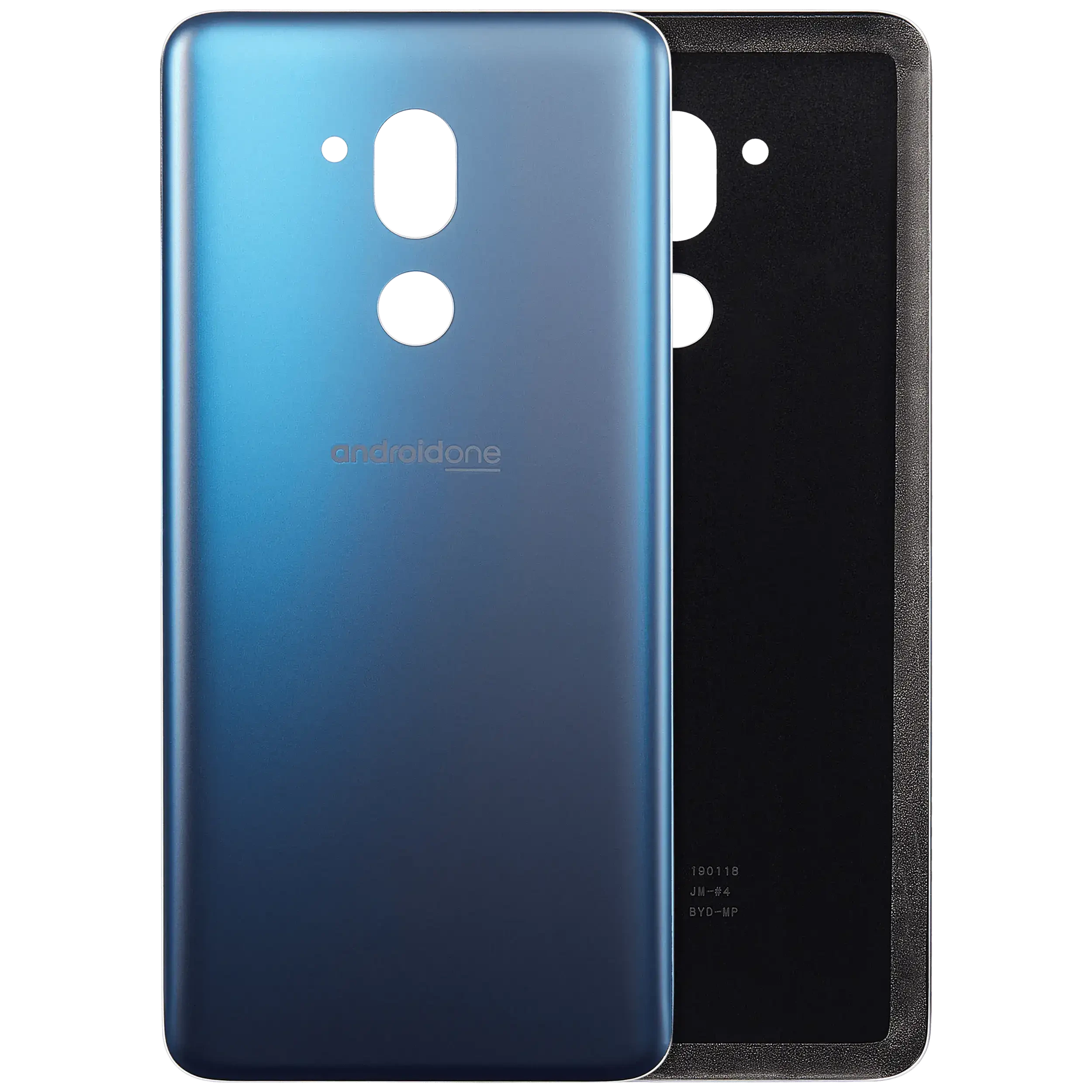 vetro cover posteriore con adesivo Pre-Installed per LG G7 One (New Moroccan Blu)