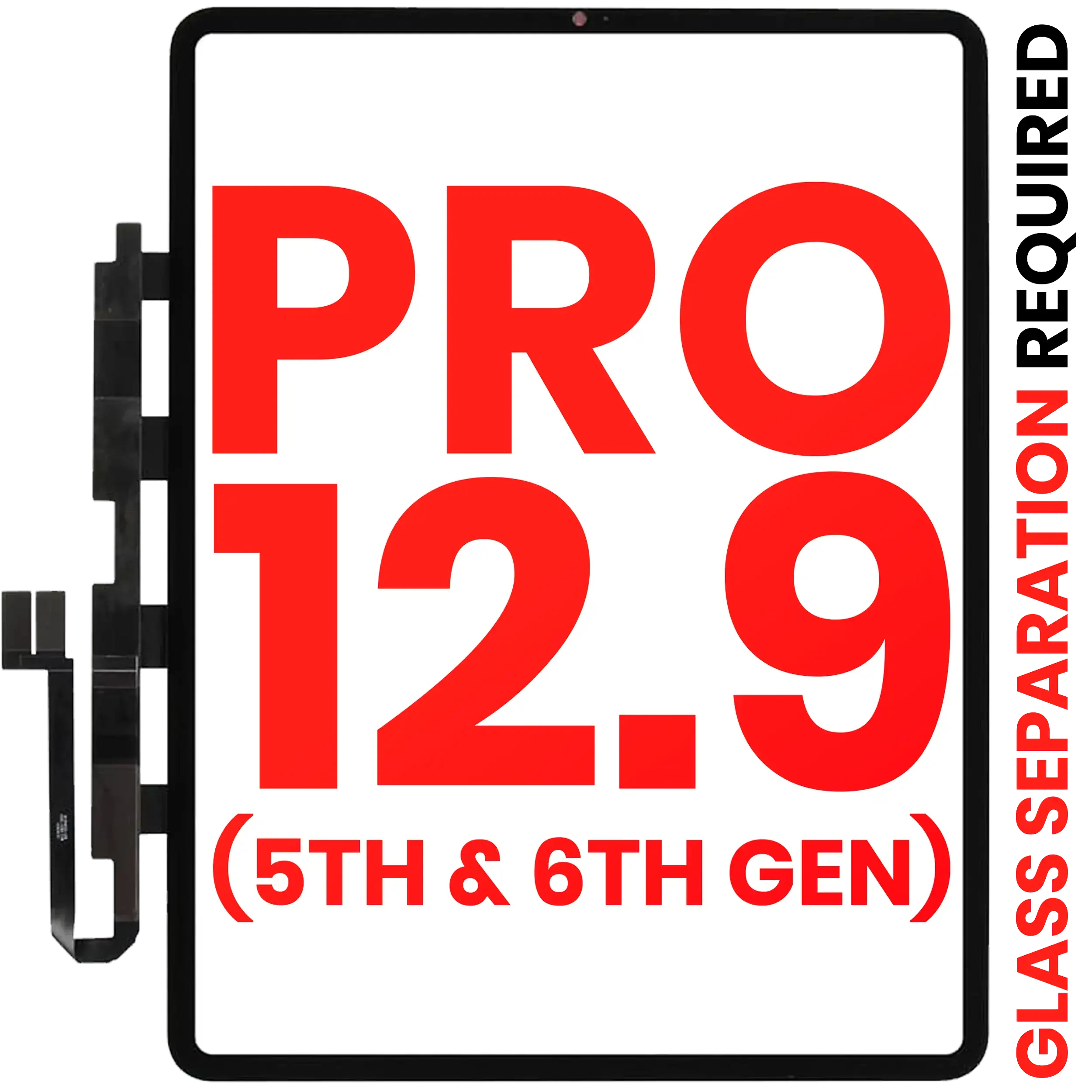 Touch screen per iPad Pro 12.9" 5th Gen (2021) / 12.9" 6th Gen (2022) (separazione vetro richiesta) (Aftermarket Plus) (tutti i colori)