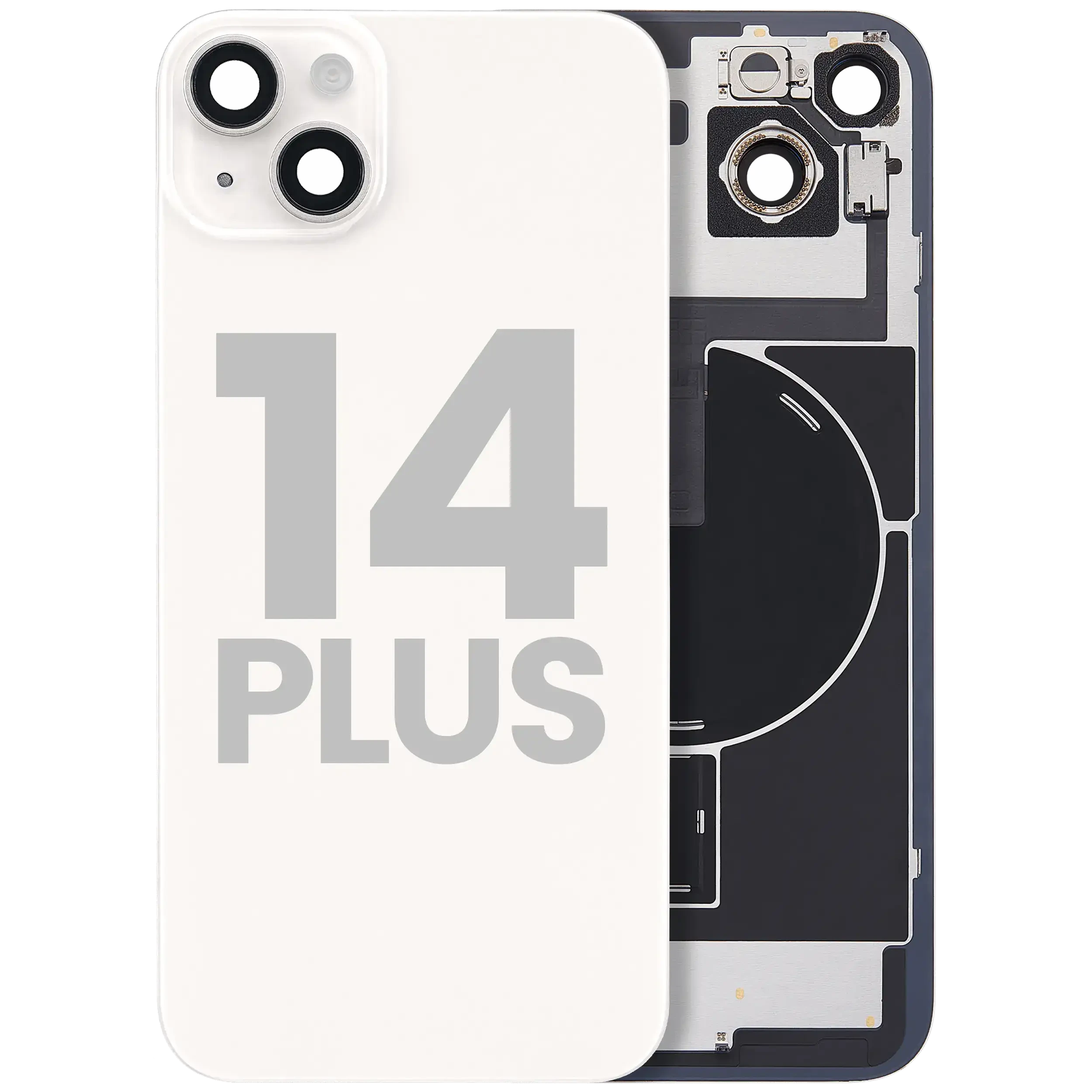 Vetro posteriore con magnete MagSafe, NFC e flat flash per iPhone 14 Plus (Used Service Pack Pull: grado A) (Galassia)