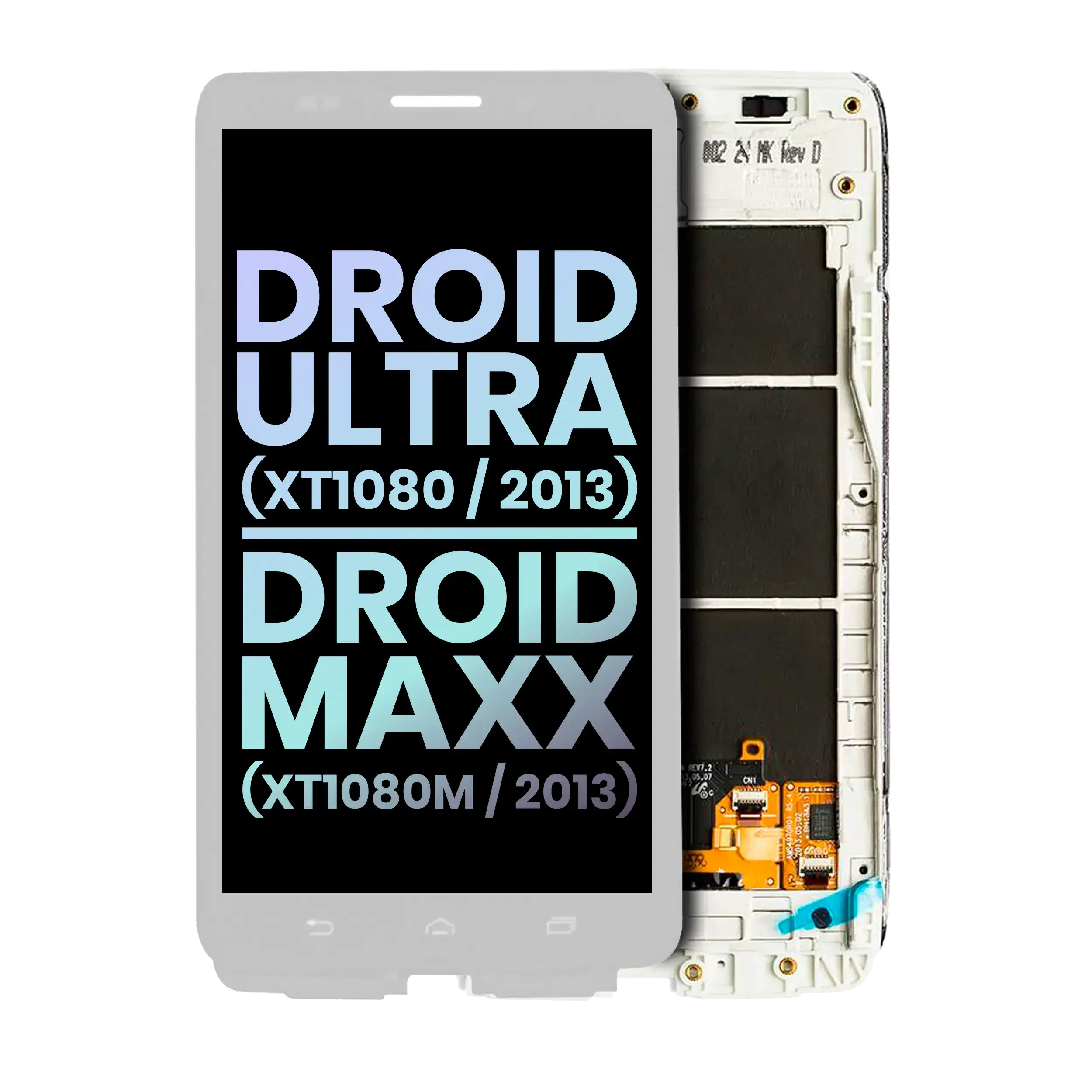Display LCD completo con Frame per Motorola Droid Ultra (XT1080 / 2013) / Droid Maxx (XT1080M / 2013) (Service Pack) (Bianco)
