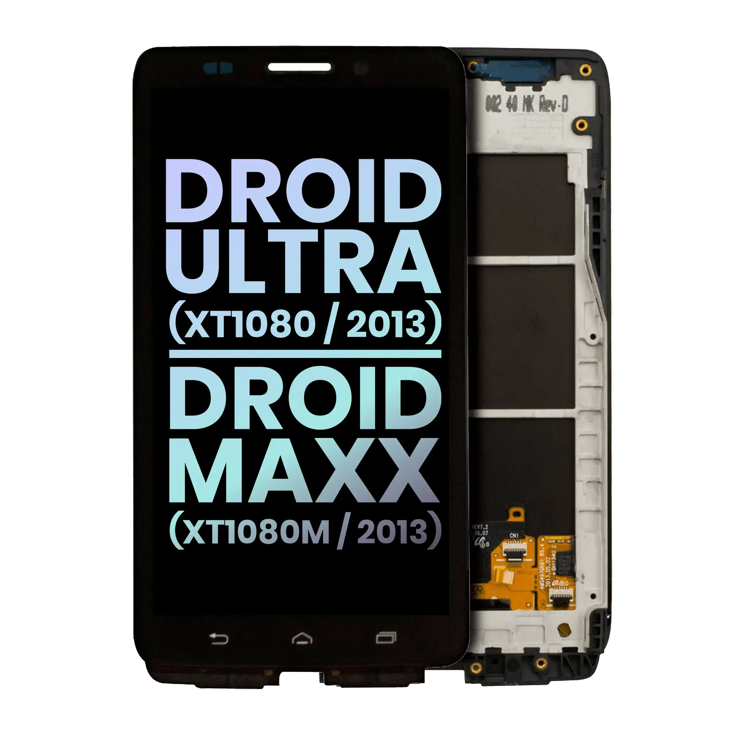 Display LCD completo con Frame per Motorola Droid Ultra (XT1080 / 2013) / Droid Maxx (XT1080M / 2013) (Service Pack) (Nero)