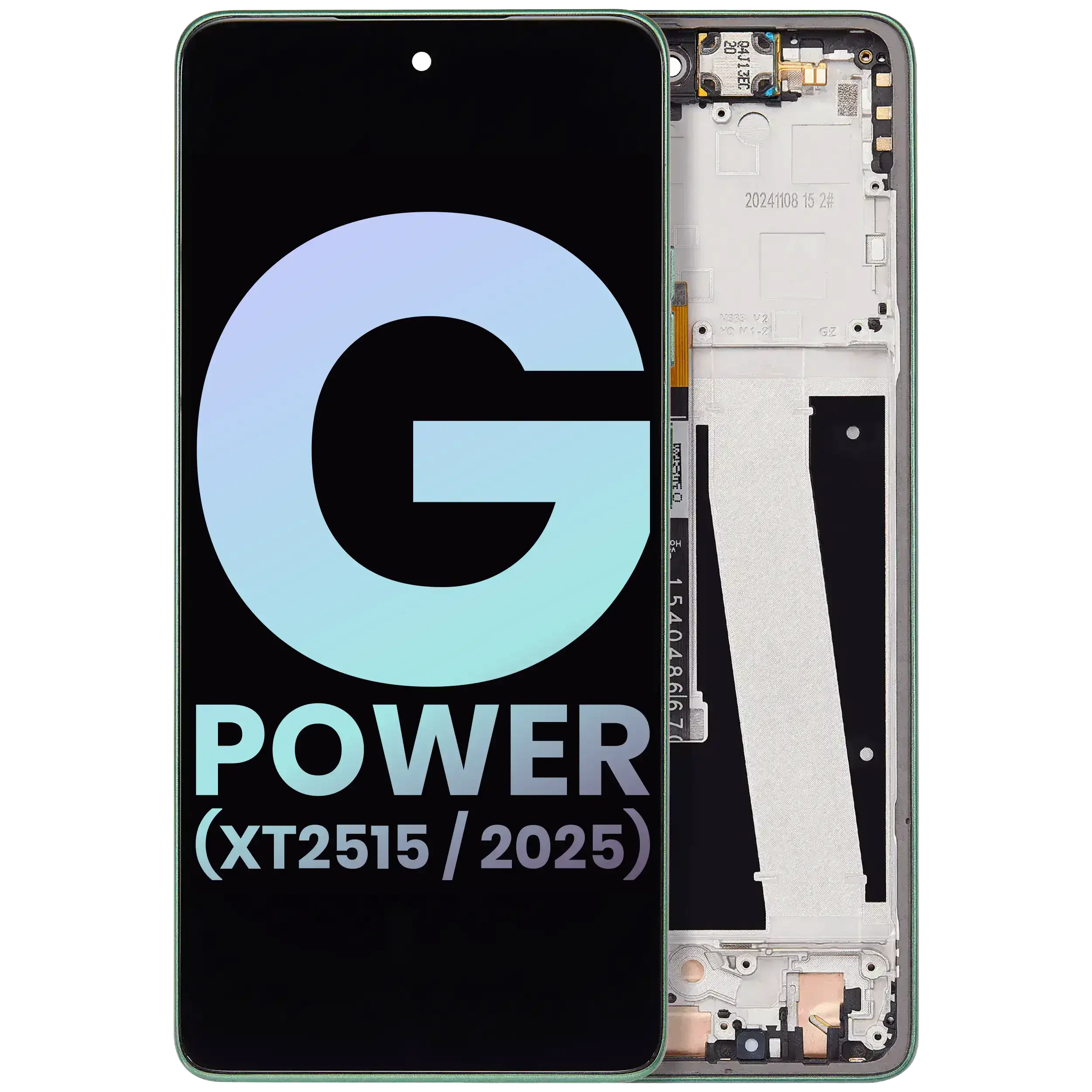 Display LCD completo con Frame per Motorola Moto G Power (XT2515 / 2025) (Service Pack) (Leaf Verde)