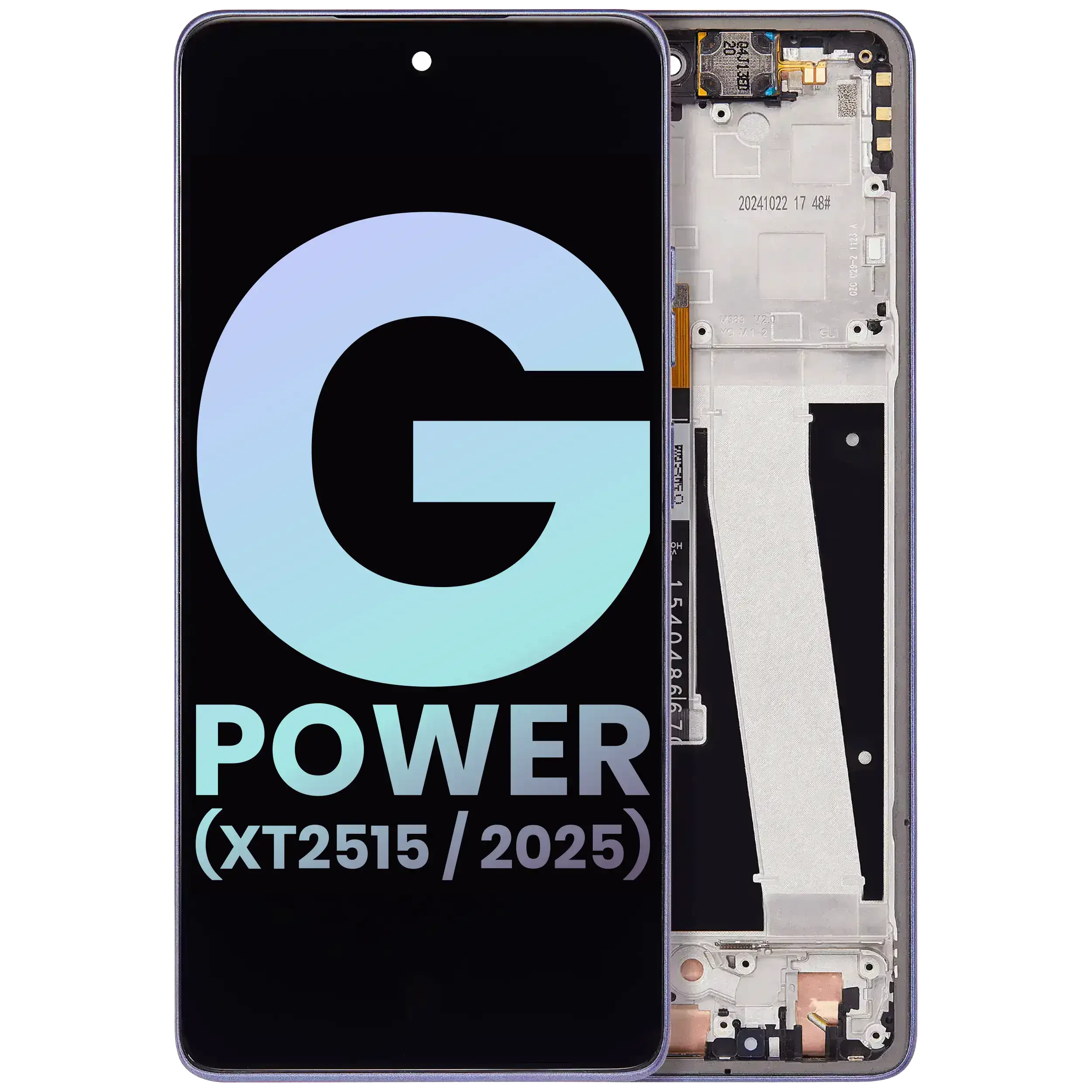 Display LCD completo con Frame per Motorola Moto G Power (XT2515 / 2025) (Service Pack) (Slate Grigio)