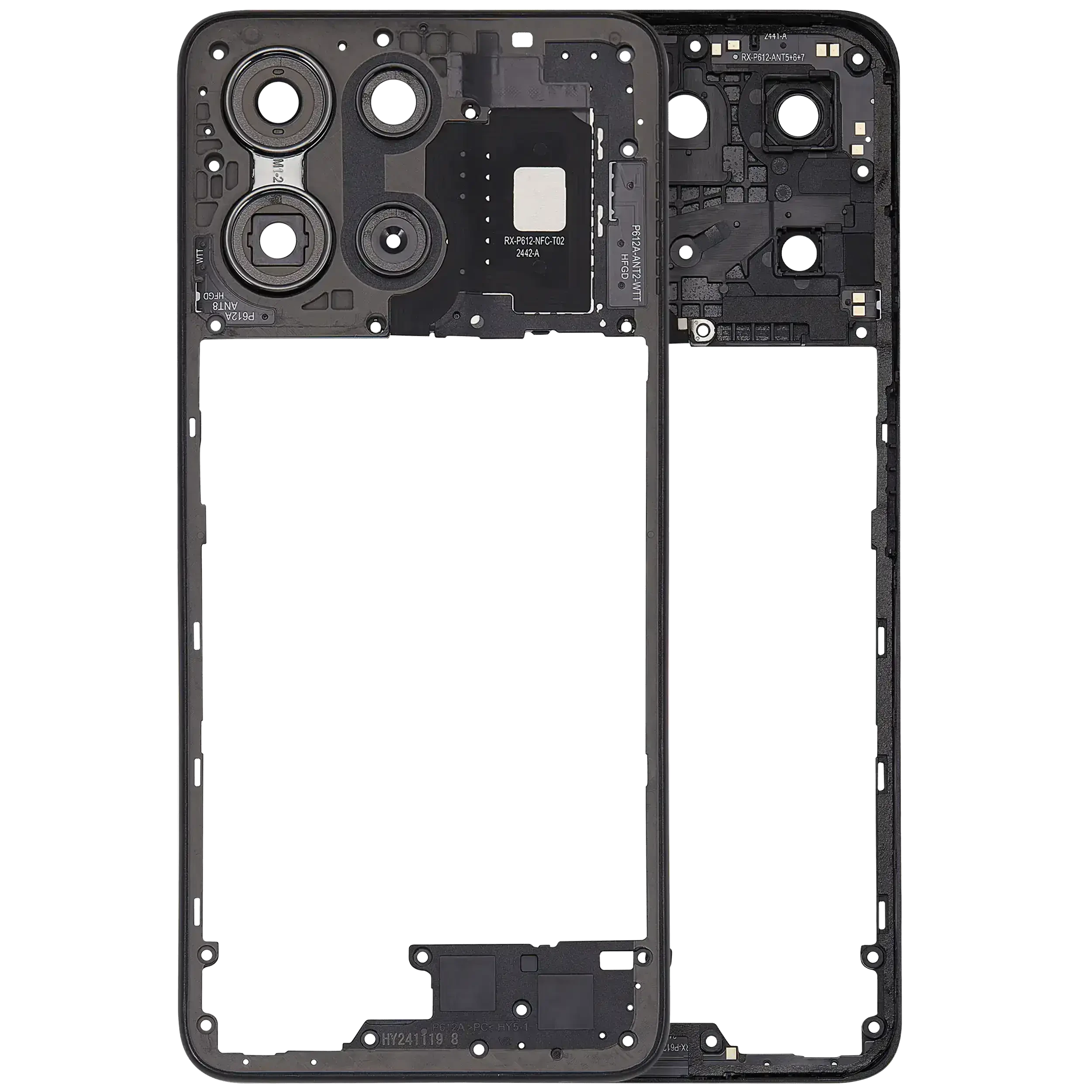 Frame centrale per Motorola Moto G 5G (XT2513 / 2025) (Service Pack) (Forest Grigio)