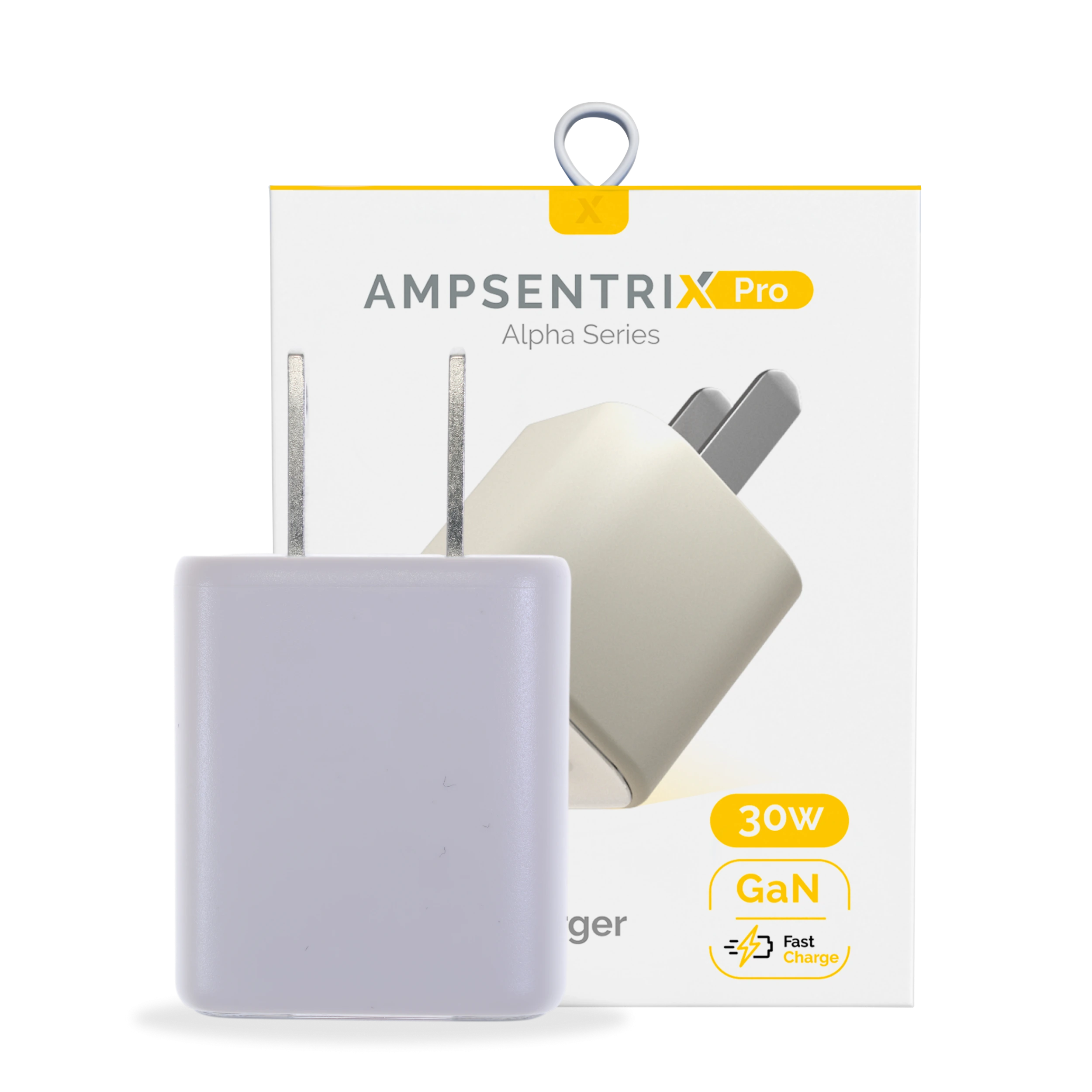 AmpSentrix Pro 30W 2-in-1 USB-C / USB-A GaN Wall Adapter (Titanio sabbia)
