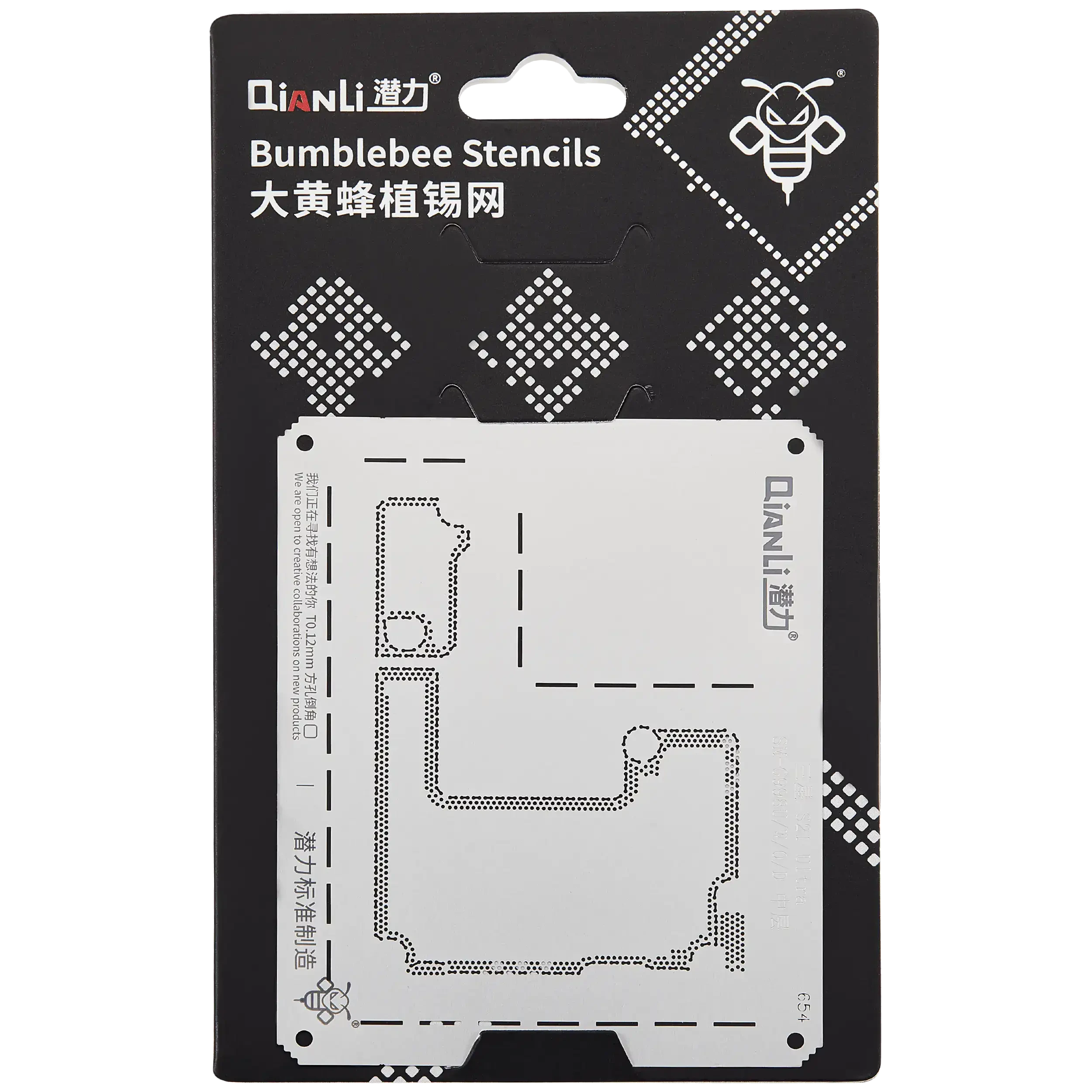 Bumblebee Stencil (QS654) per Samsung S21 Ultra SM-G998U/conO/D Frame centrale (Qianli)