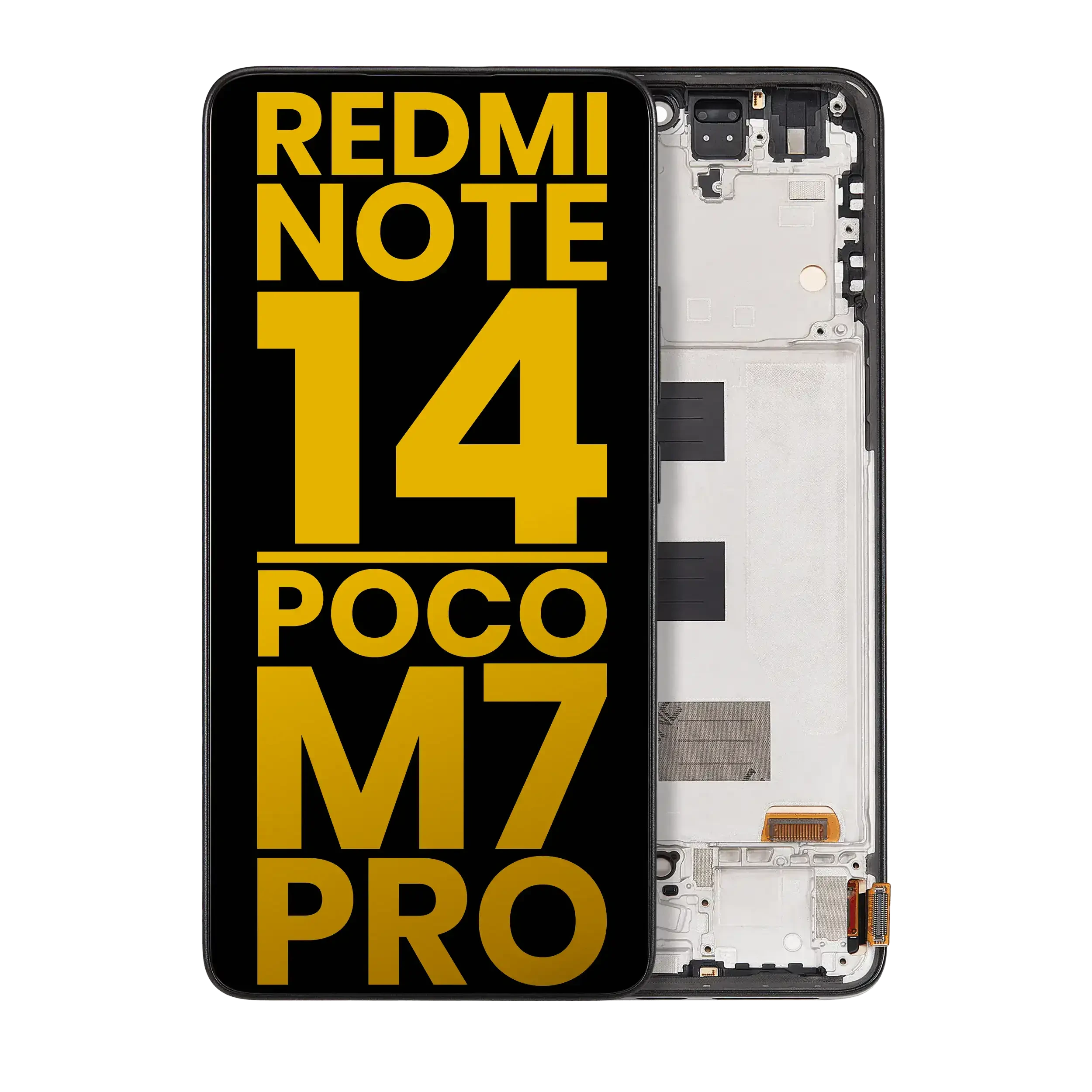Display OLED completo con Frame per Xiaomi Redmi Note 14 5G / Poco M7 Pro 5G (Refurbished) (Mezzanotte Nero)