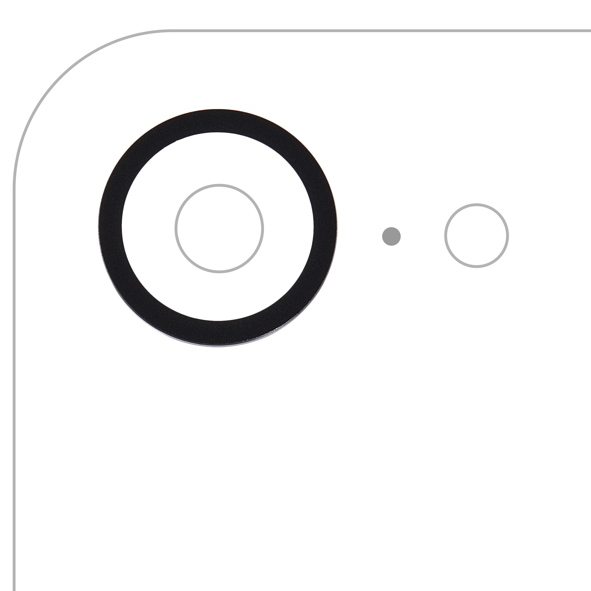 Cornice fotocamera posteriore Ring Only per iPhone 16e / 17e (Nero)