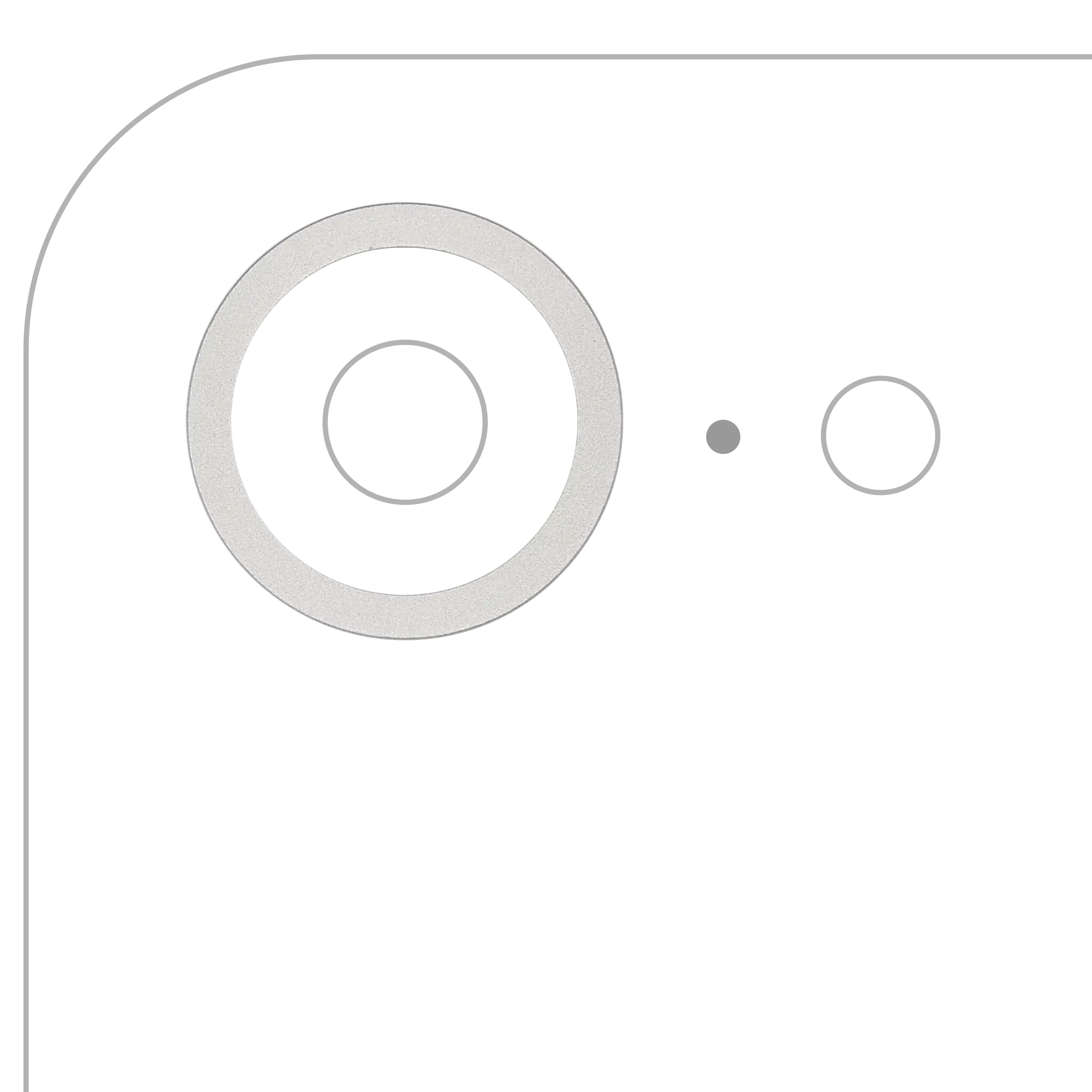 Cornice fotocamera posteriore Ring Only per iPhone 16e / 17e (Bianco)