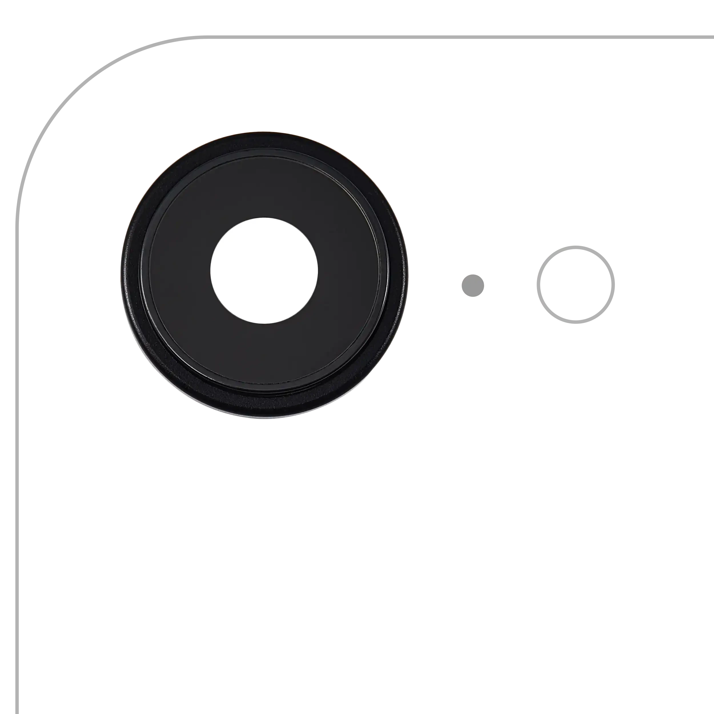 Lente fotocamera posteriore con staffa e Cornice per iPhone 16e / 17e (Nero) (Premium)