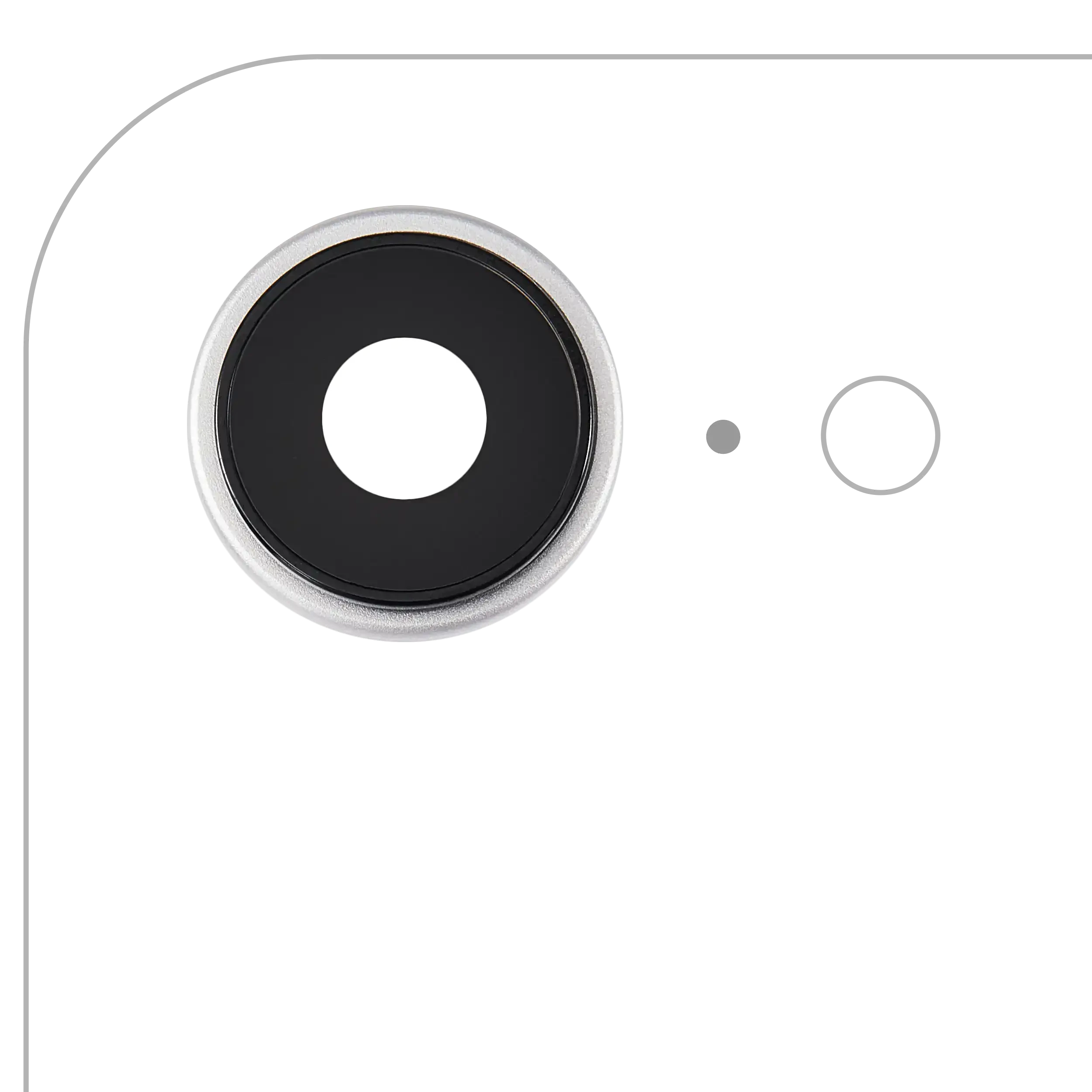 Lente fotocamera posteriore con staffa e Cornice per iPhone 16e / 17e (Bianco) (Premium)