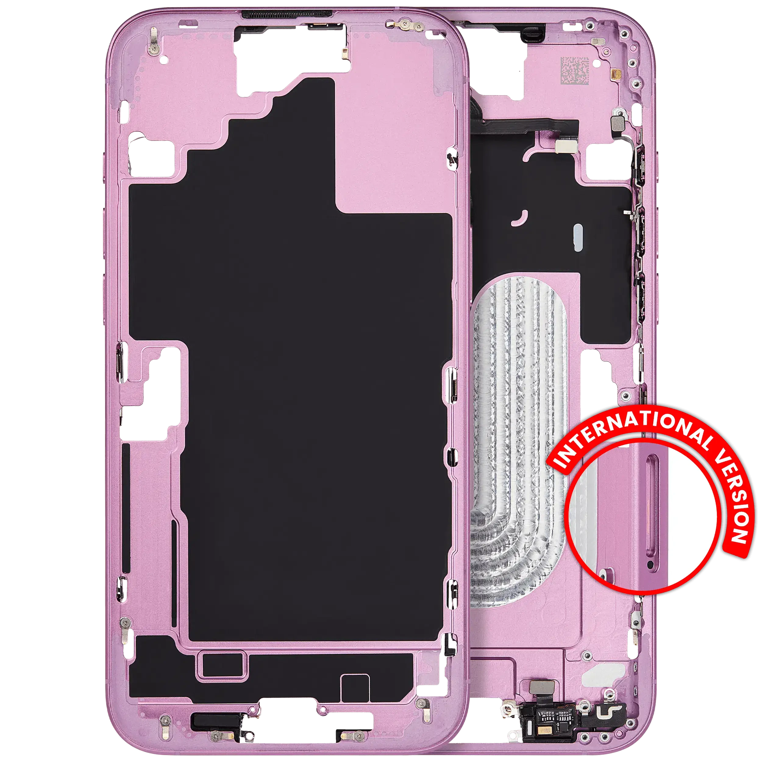 Frame centrale W/ Minuteria per iPhone 16 Plus (EU / Global Version) (Used Service Pack Pull: grado A) (Rosa)