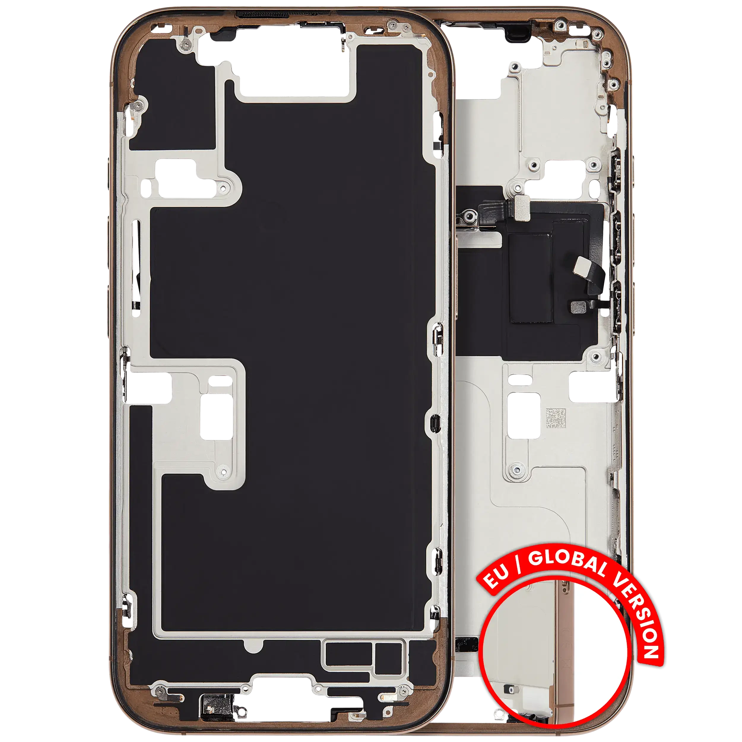 Frame centrale W/ Minuteria per iPhone 16 Pro (EU / Global Version) (Used Service Pack Pull: grado A) (Titanio sabbia)