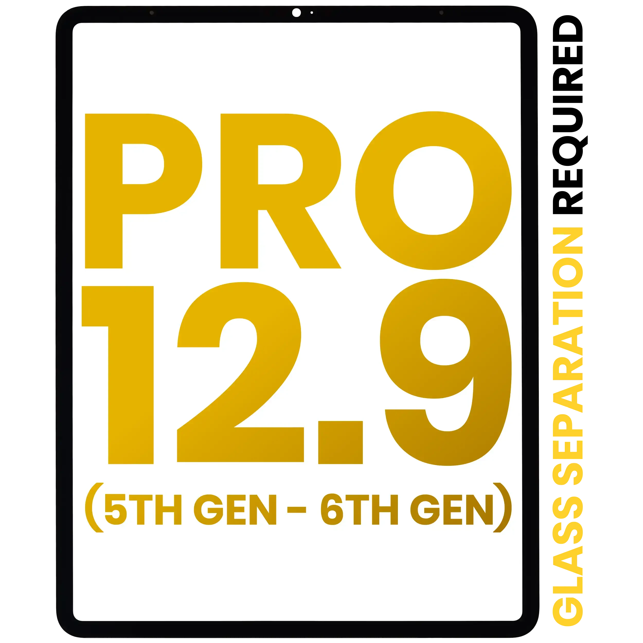 Vetro frontale per iPad Pro 12.9" 5th Gen (2021) / Pro 12.9" 6th Gen (2022) (separazione vetro richiesta) (Premium) (tutti i colori)