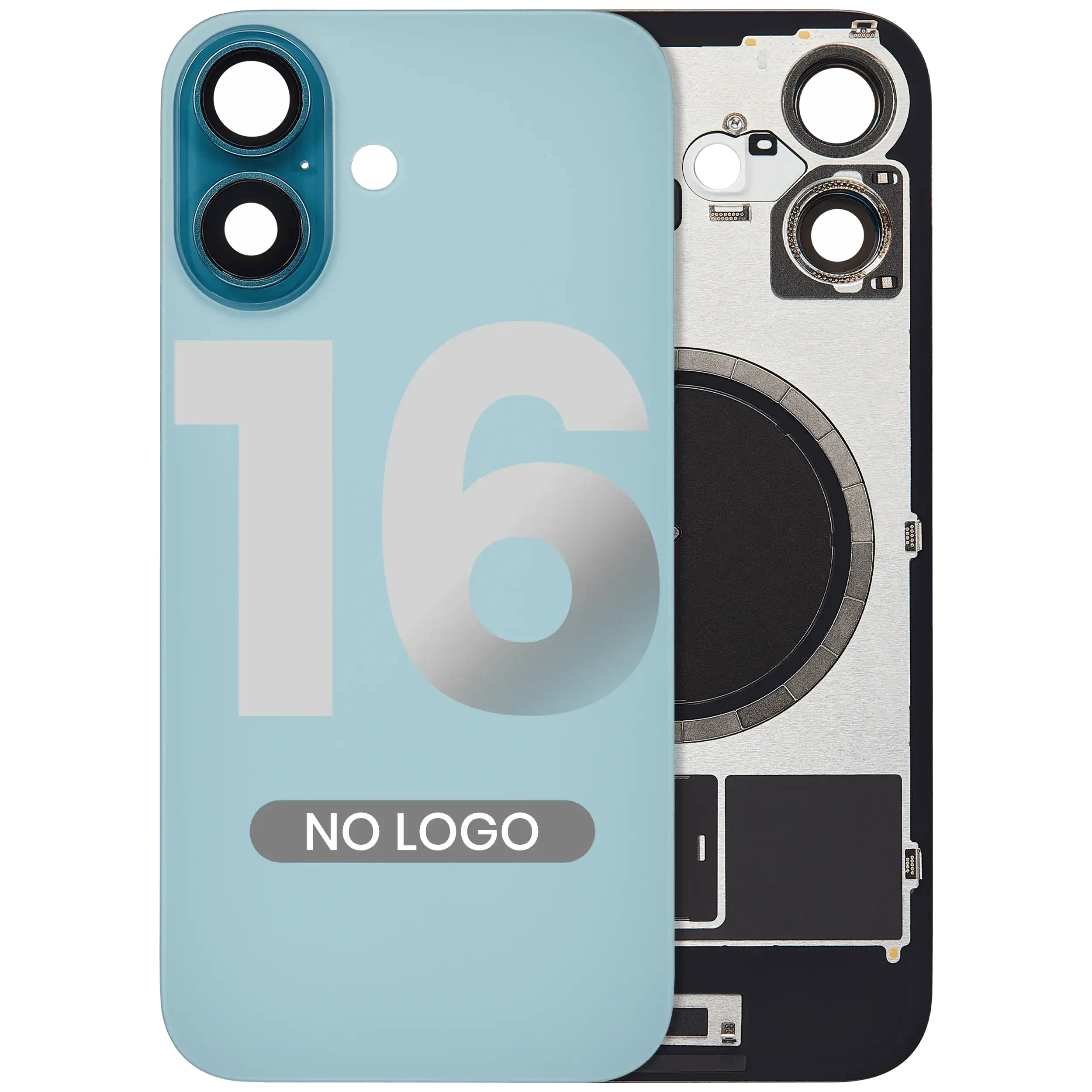Vetro posteriore w/ magnete MagSafe per iPhone 16 (Aftermarket) (Verde petrolio) (No Logo)