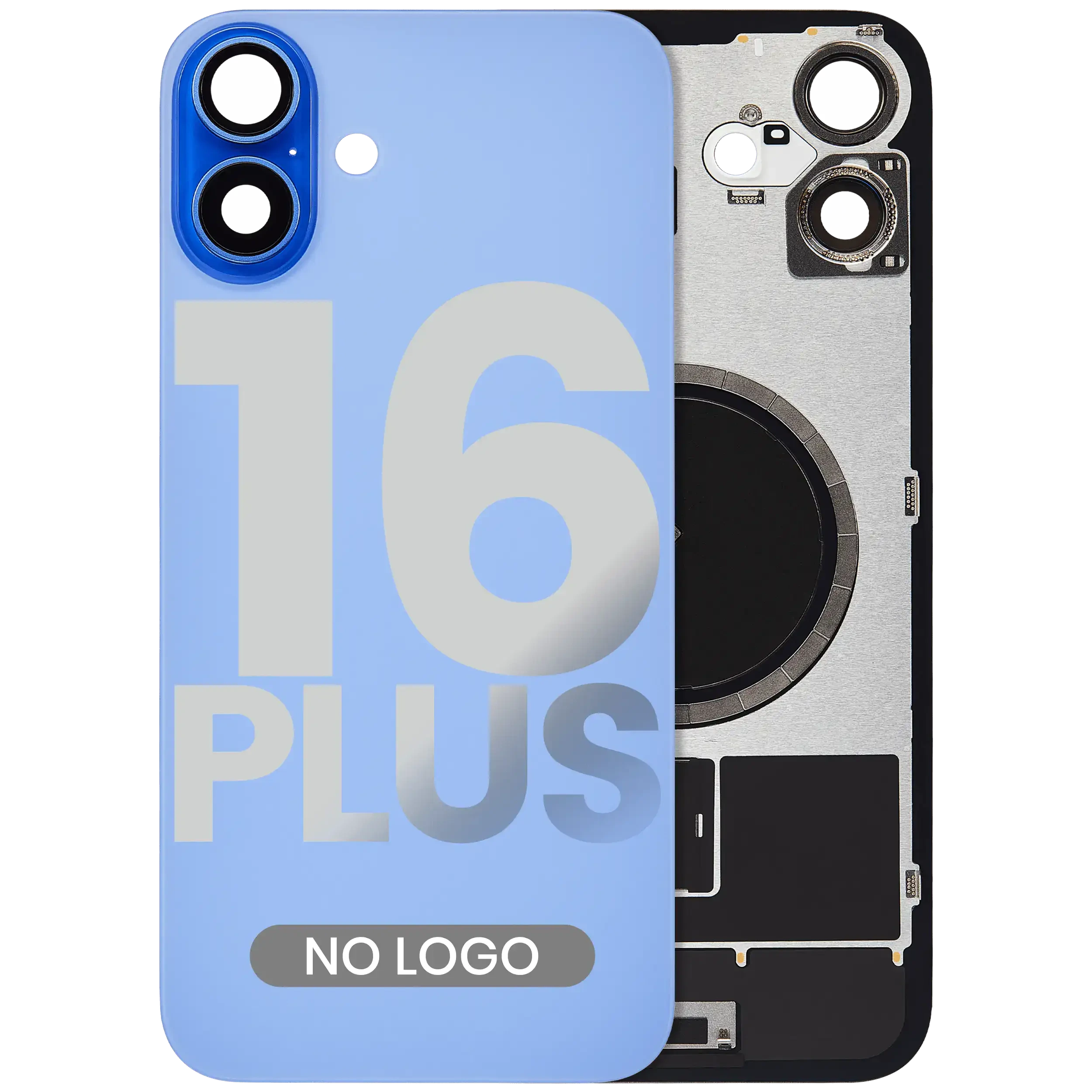 Vetro posteriore w/ magnete MagSafe per iPhone 16 Plus (Aftermarket) (Blu oltremare) (No Logo)