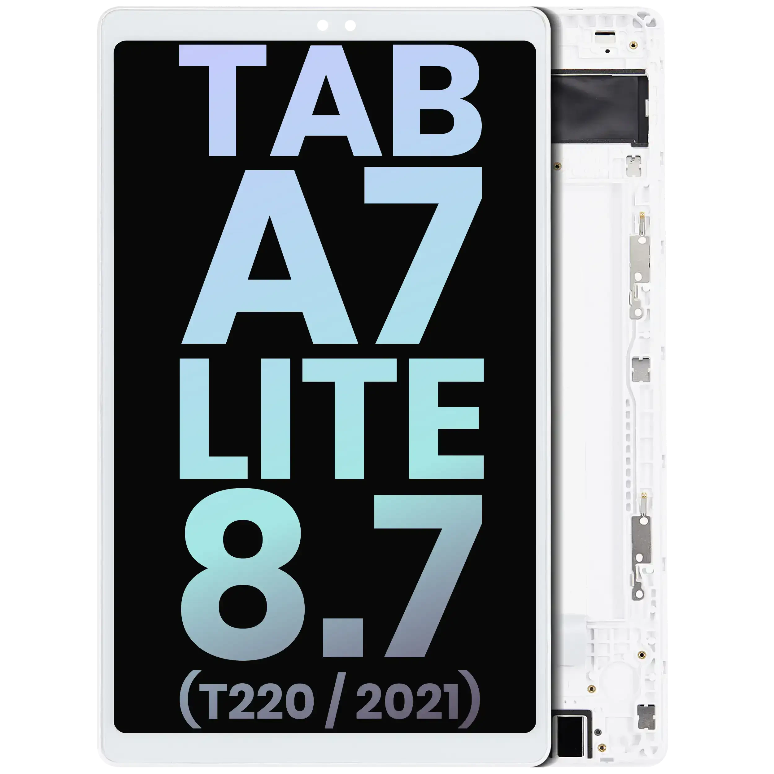 Display LCD completo con Frame per Samsung Galaxy Tab A7 Lite 8.7" (2021) (T220) (WiFi Version) (Service Pack) (Bianco)